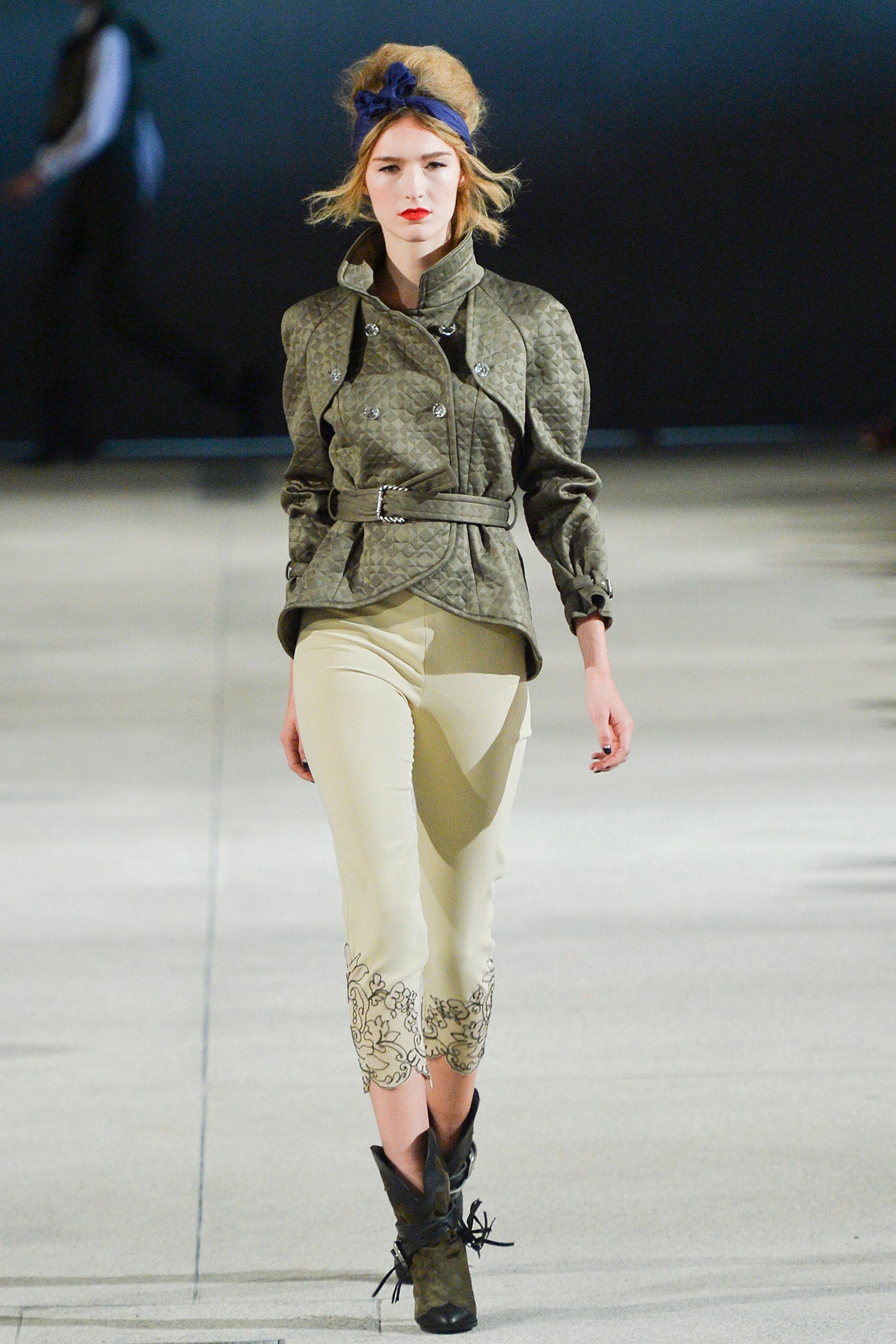 fitted green quilted jacket