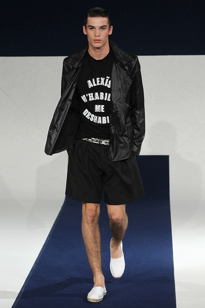 black relaxed jacket with t-shirt and shorts