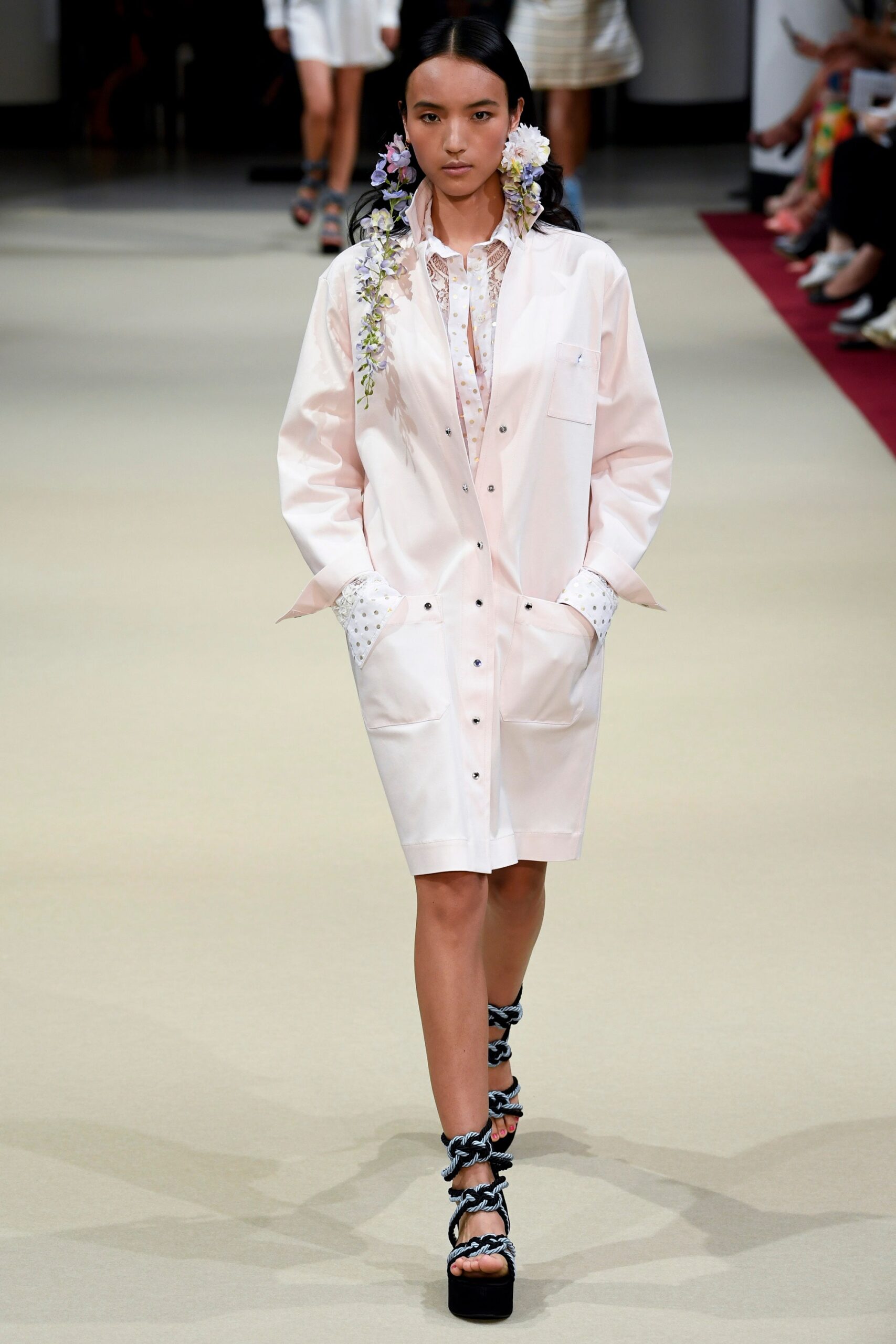 pink relaxed dress with pockets