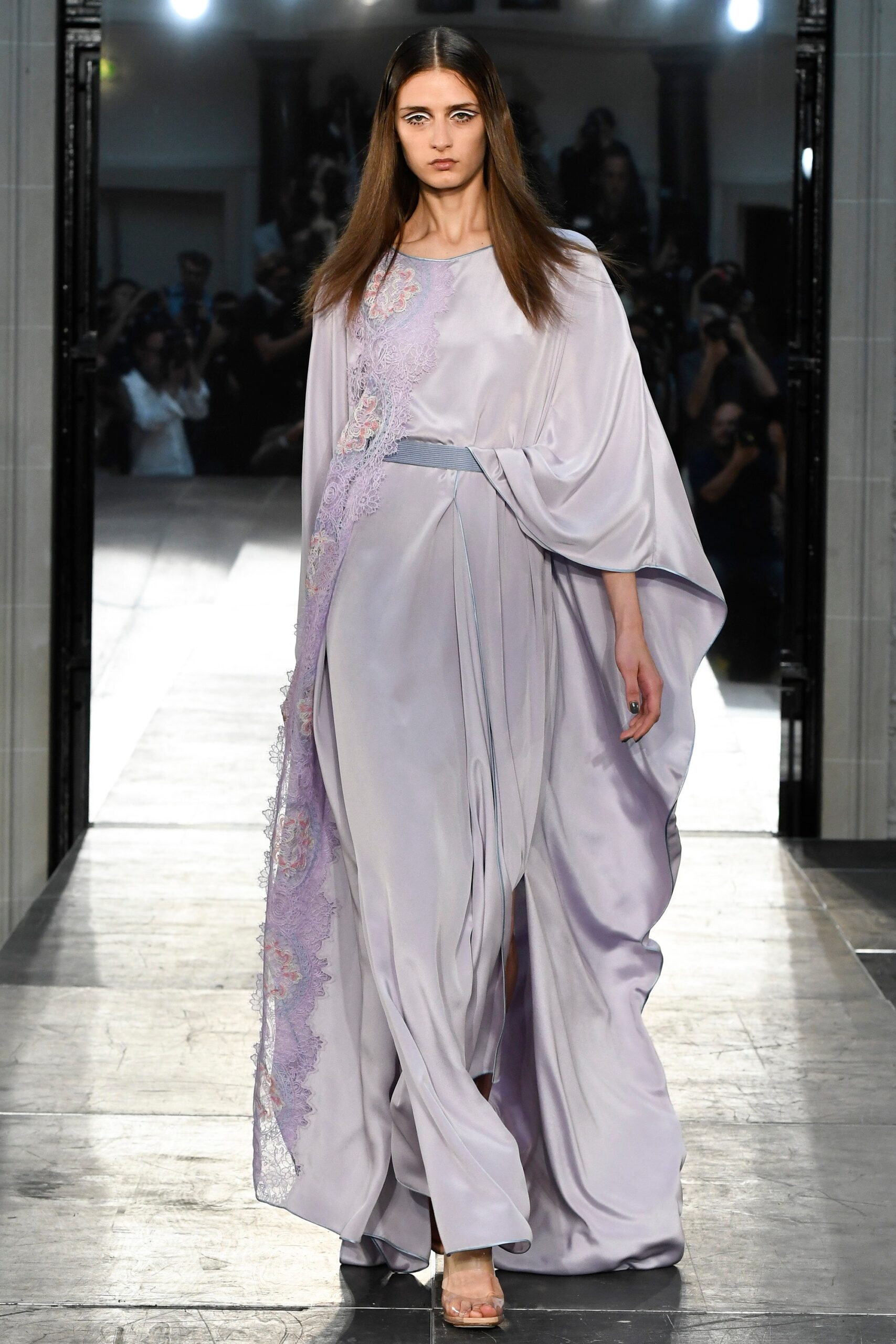lavender silk relaxed gown