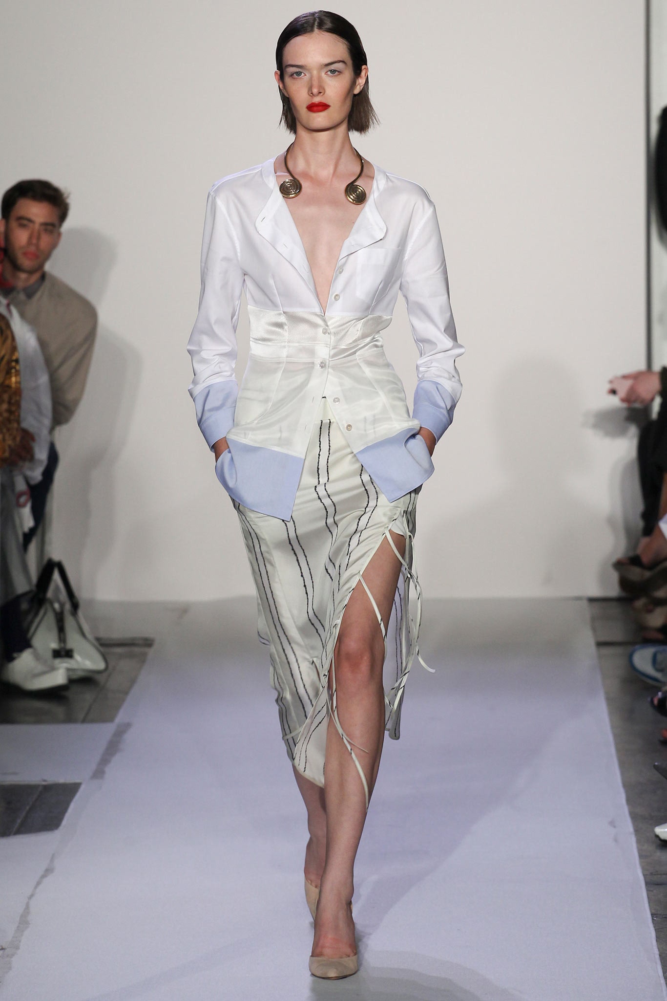 white cotton shirt-dress