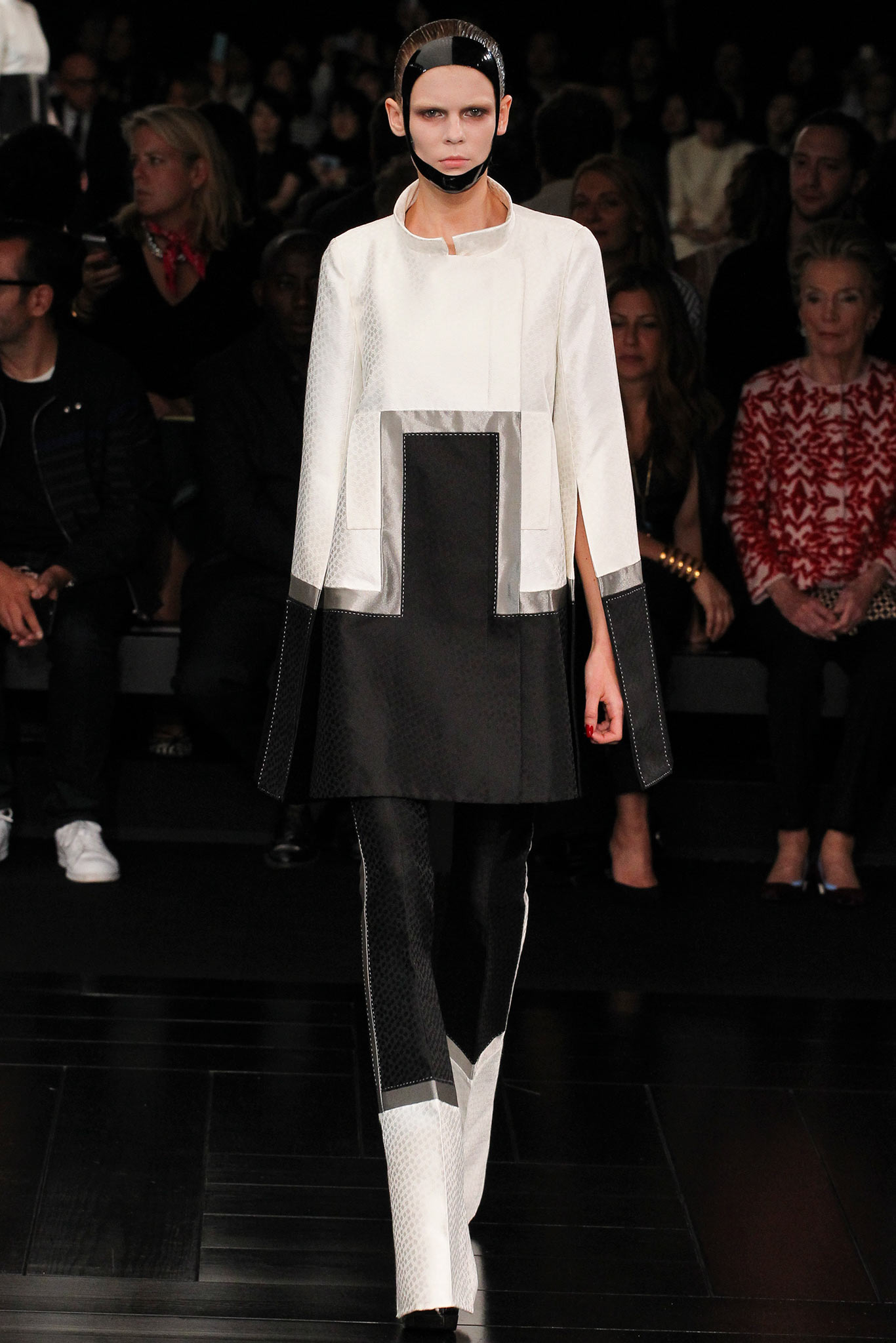 black and white vinyl dress and pants