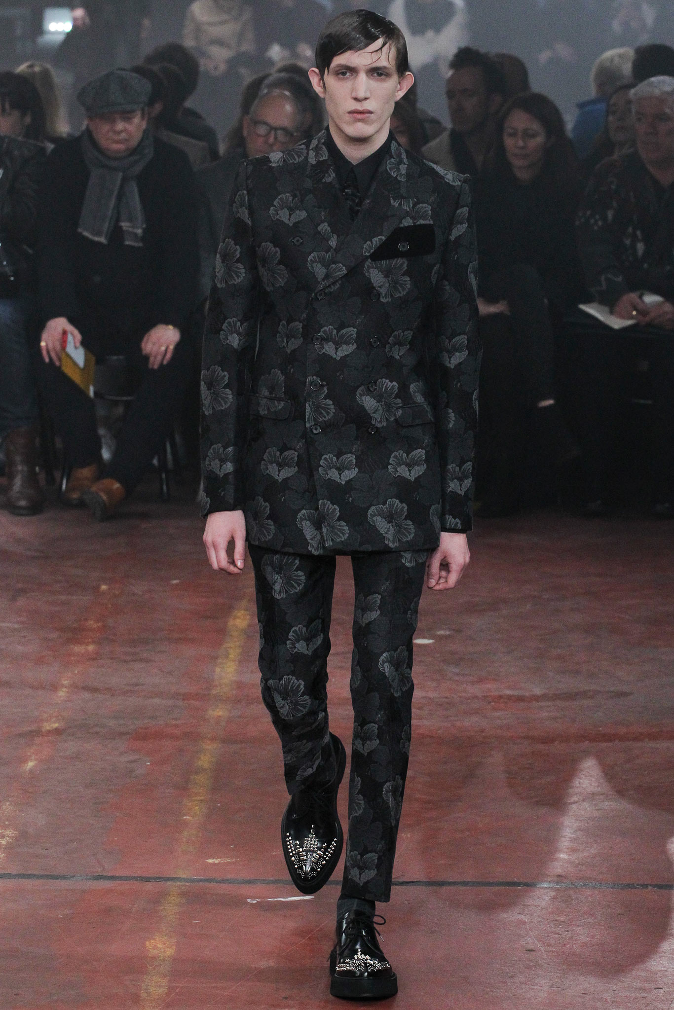 black embroidered suit with shoes