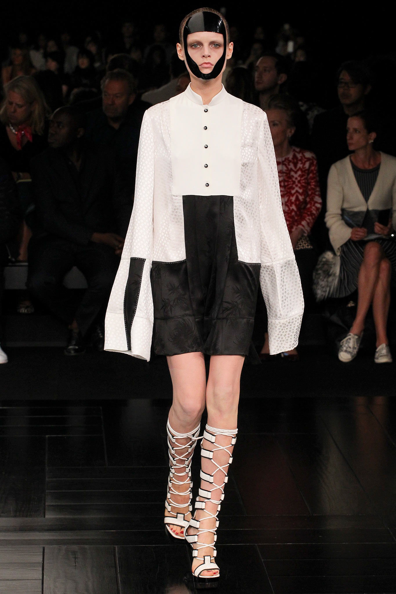 black and white fitted mini dress