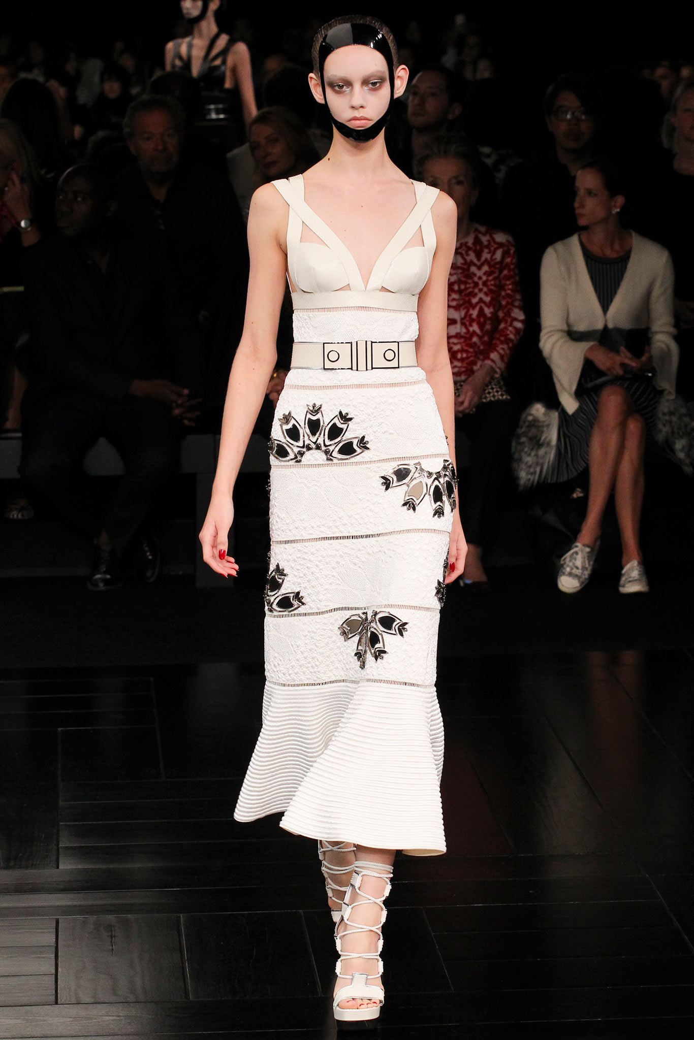 white fitted midi dress