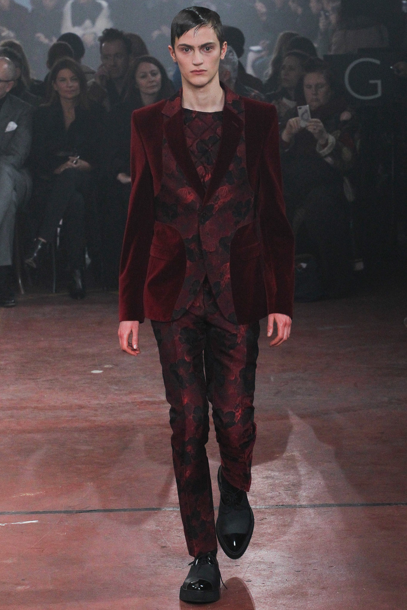 red velvet tailored suit