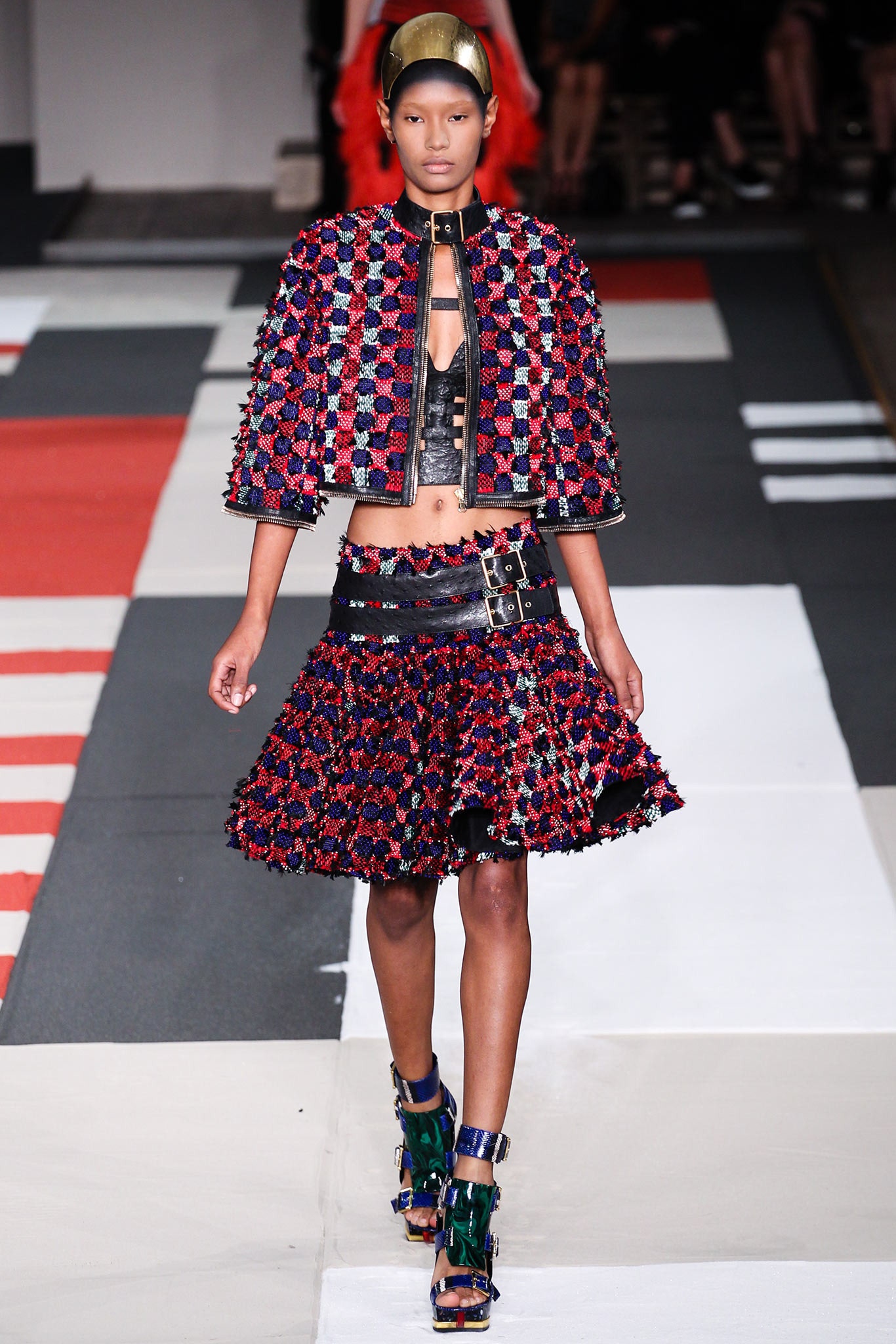 fitted jacket and mini skirt