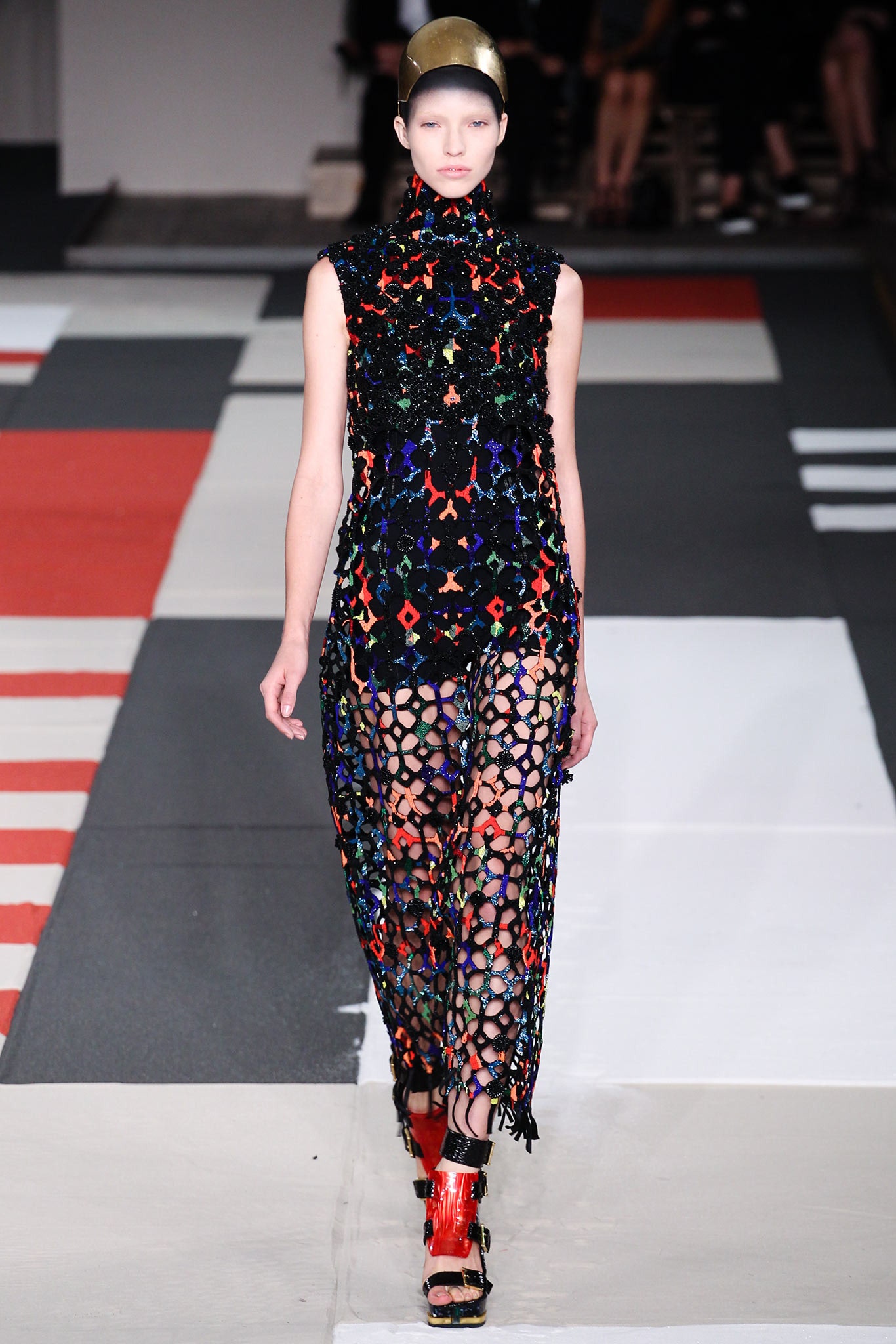 black multi-layered sequin dress