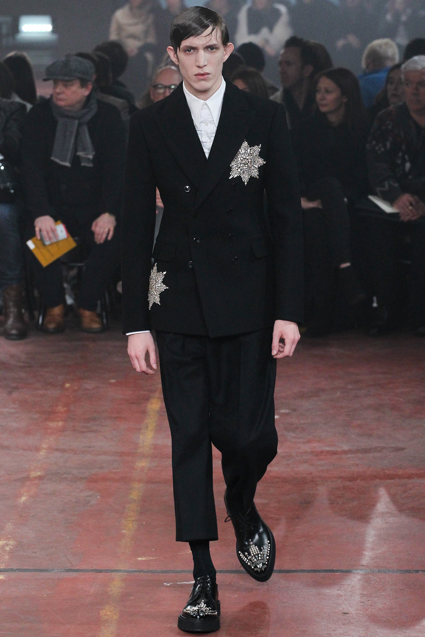 black tailored suit with embellishments