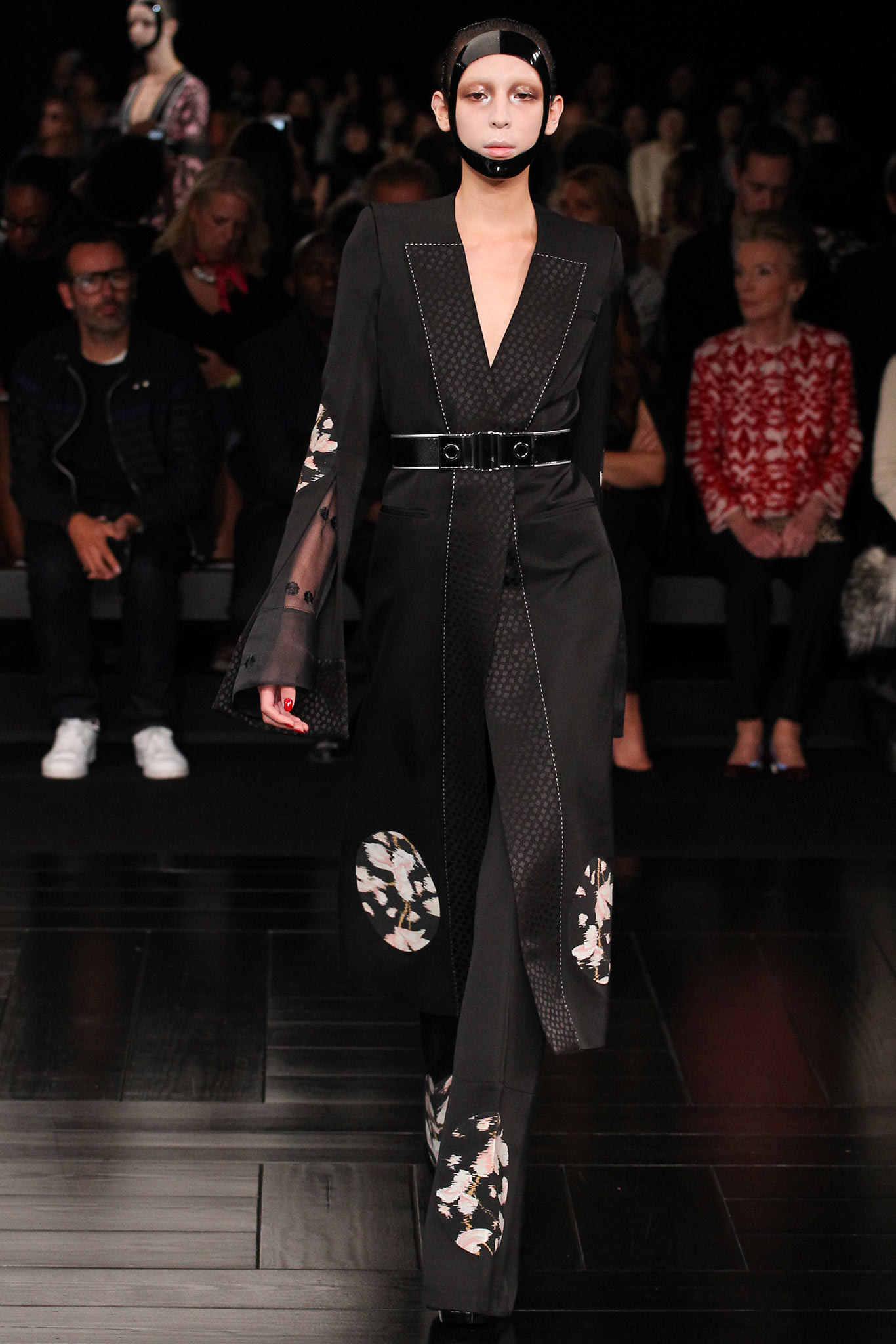 black silk belted midi dress