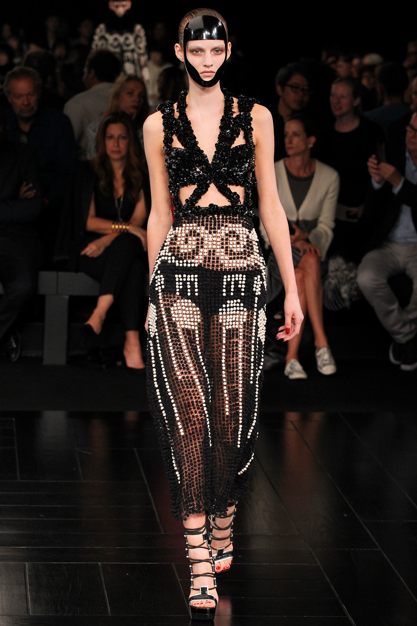 black and white sequin midi dress