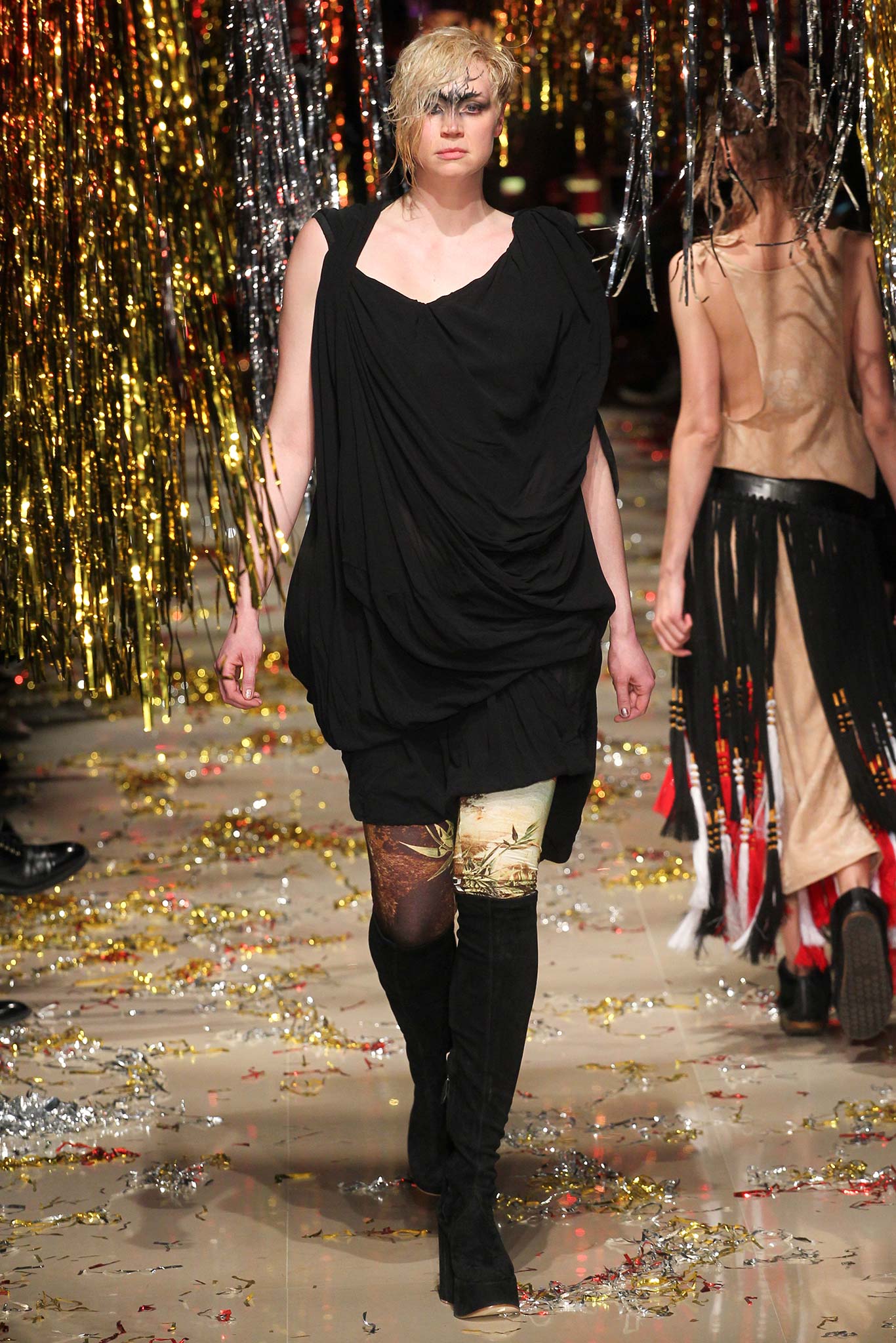 black relaxed sleeveless dress