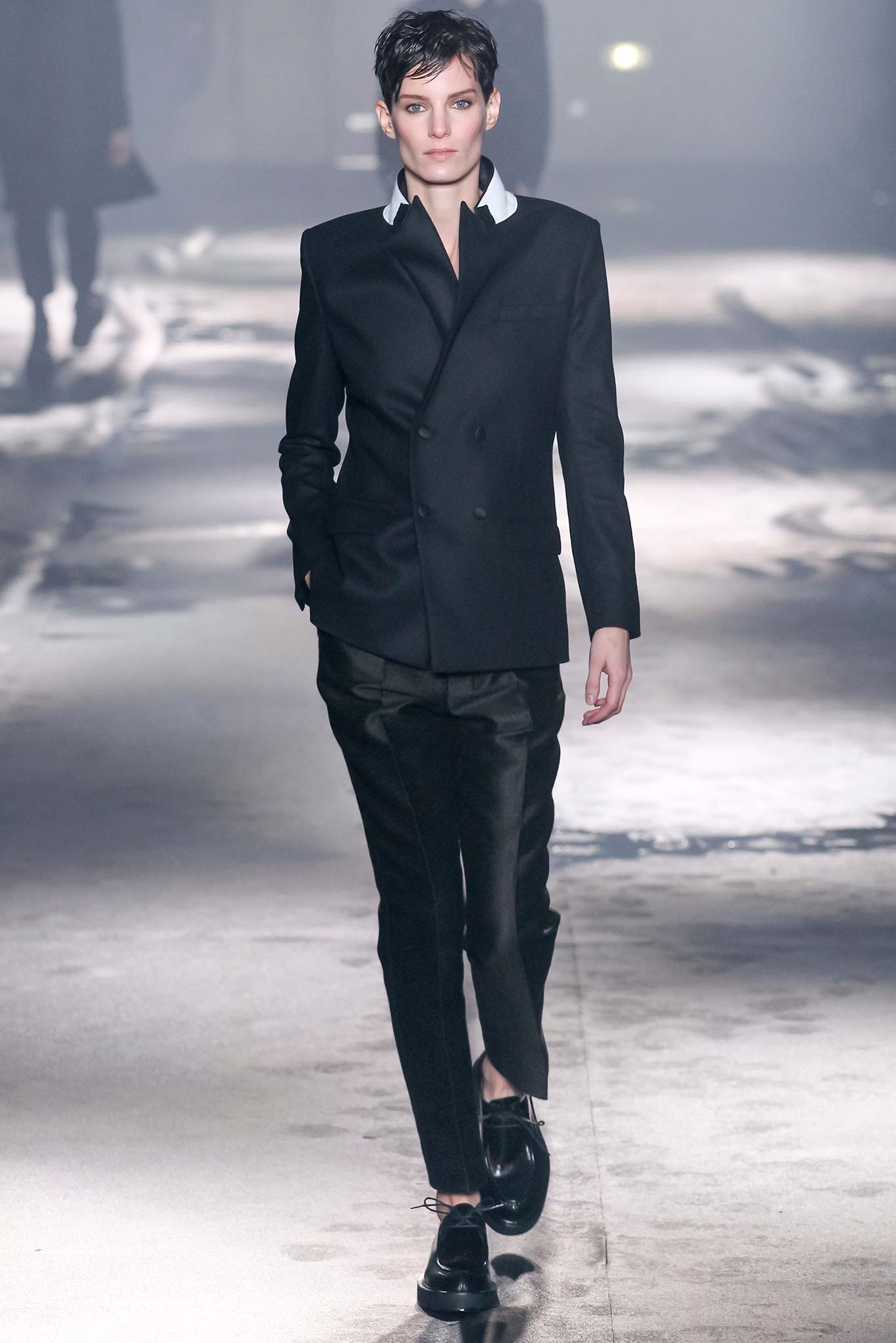 black tailored blazer and pants