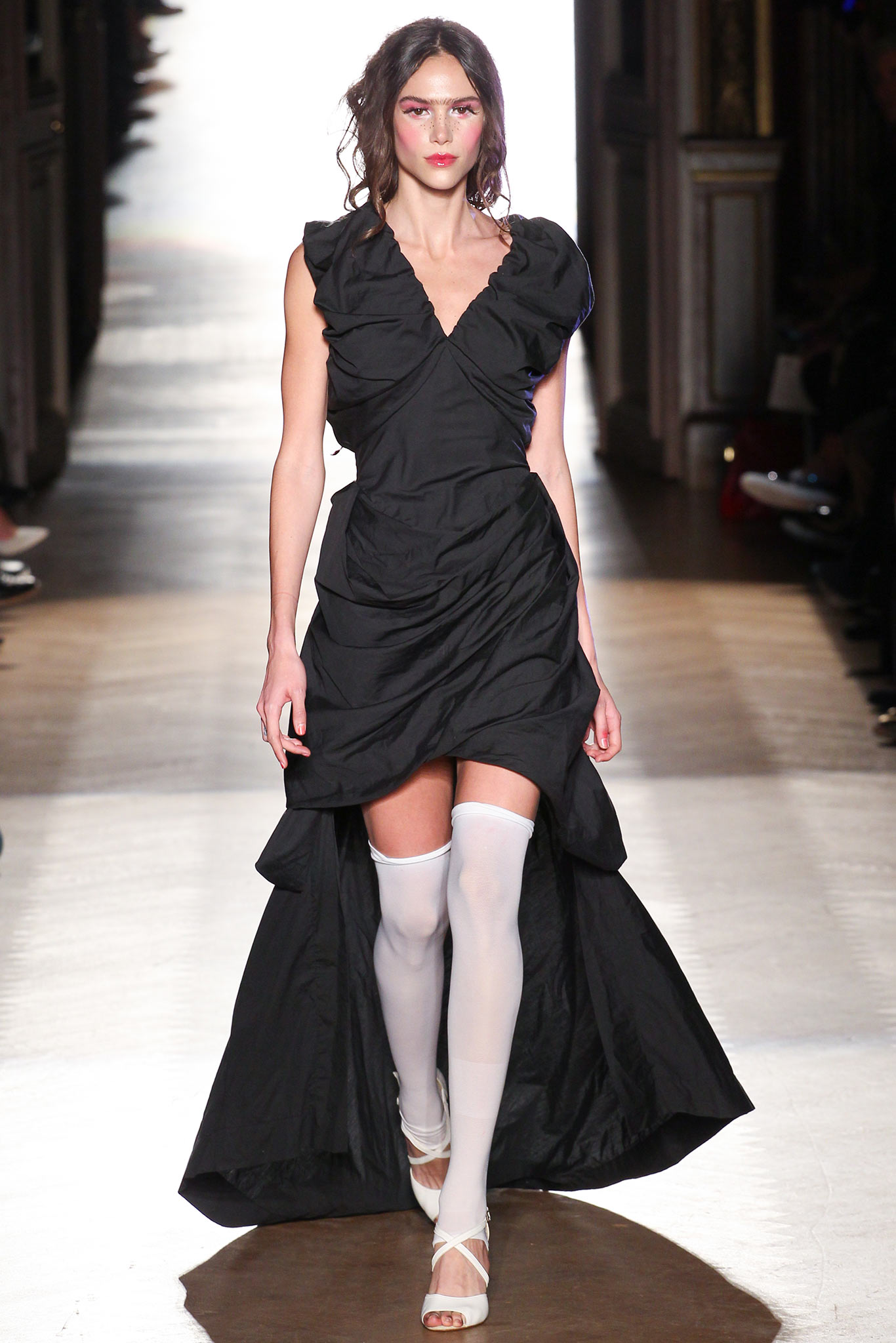black silk sleeveless dress