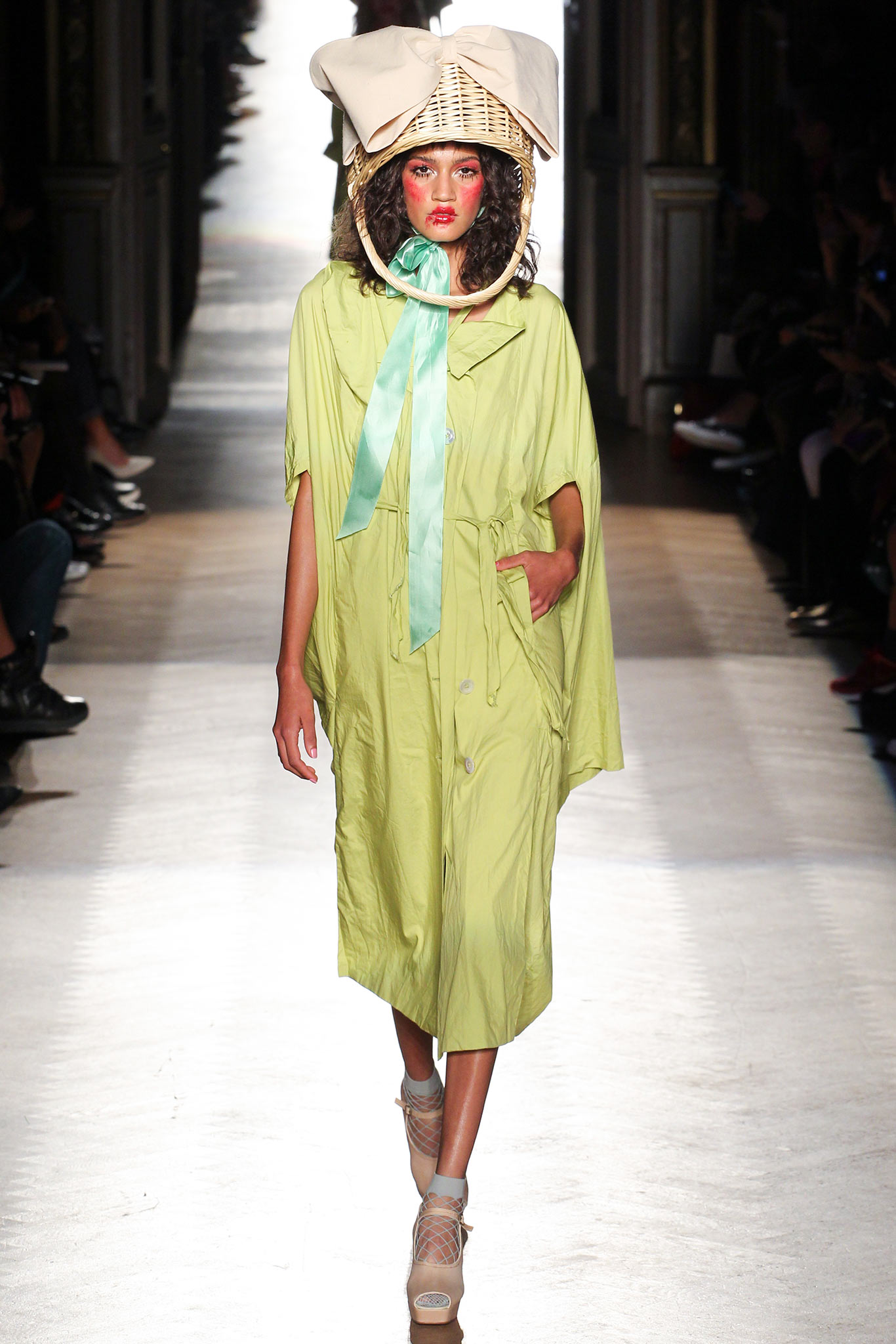 green cotton relaxed cape