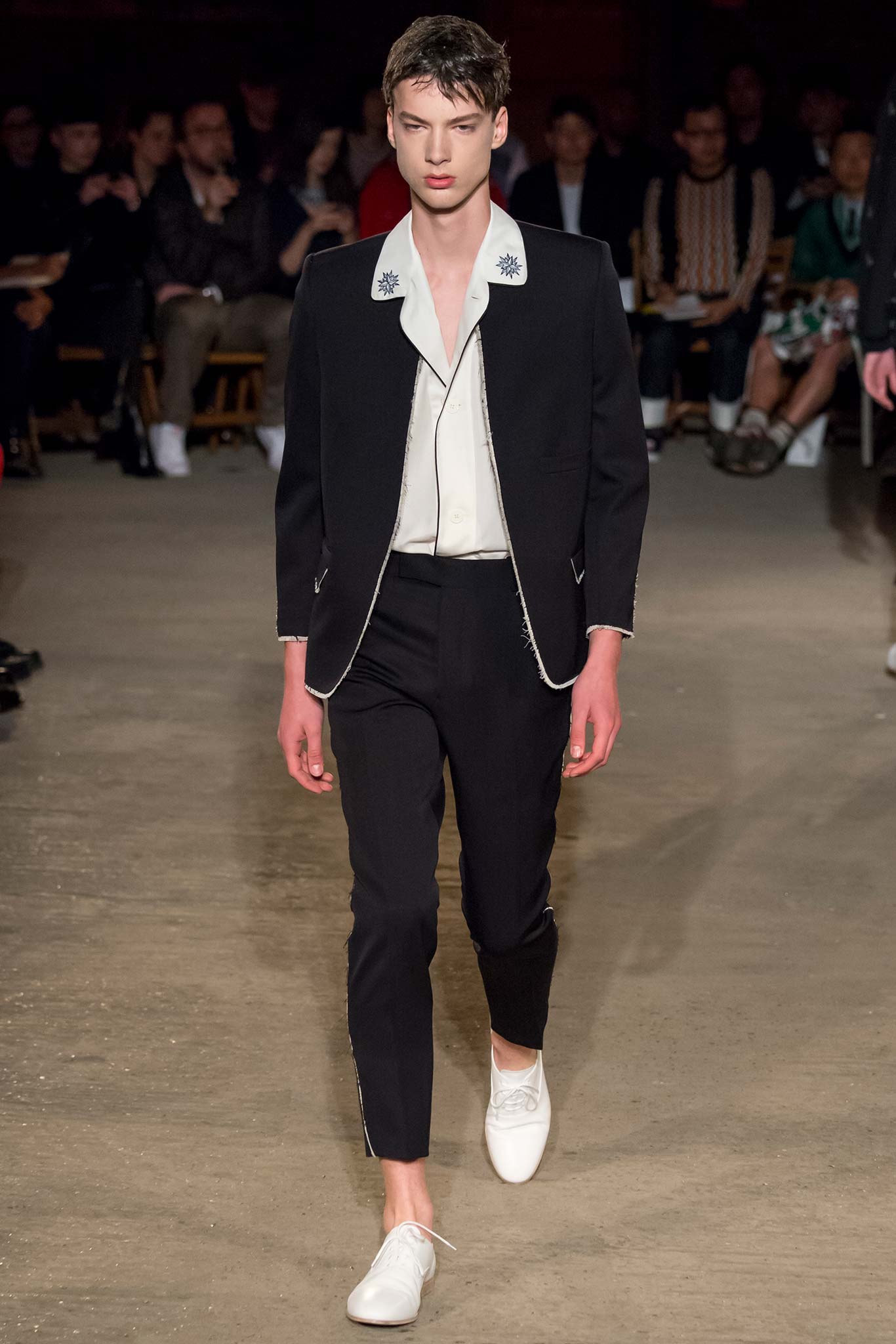 black cotton slim zippered pants