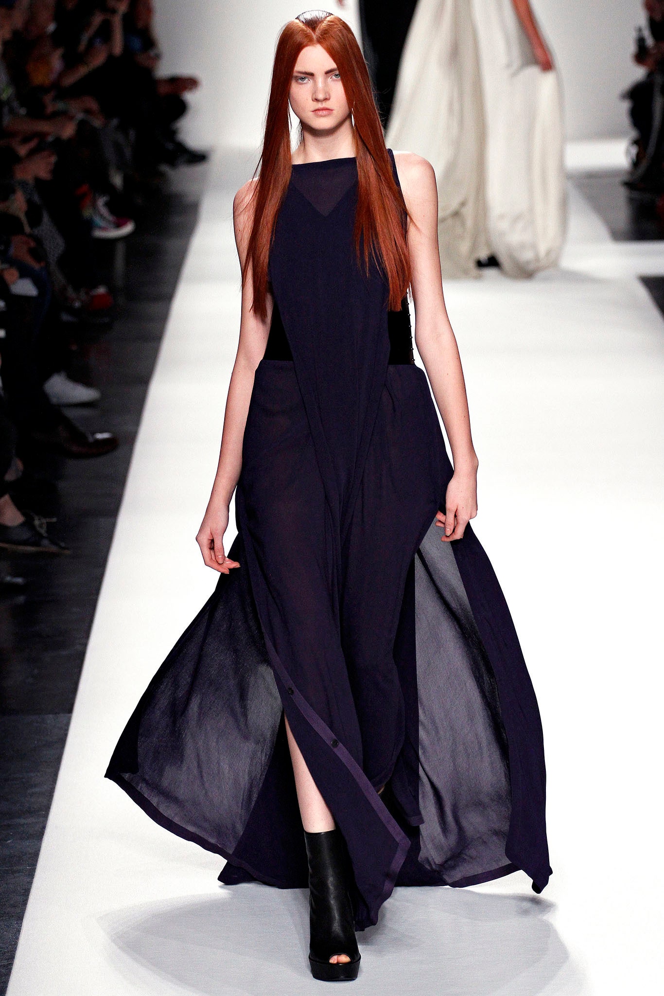 black silk sleeveless dress