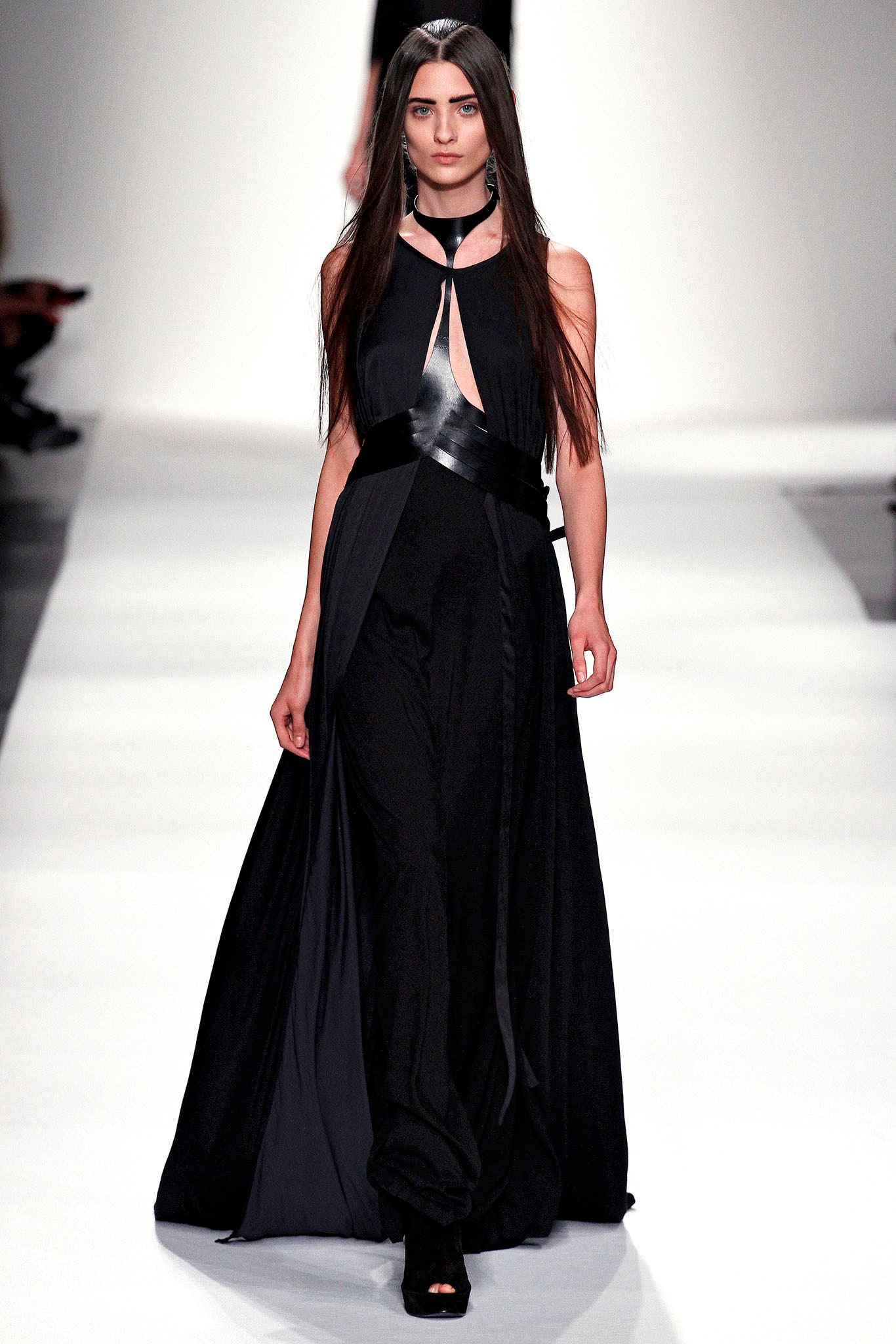 black silk sleeveless dress