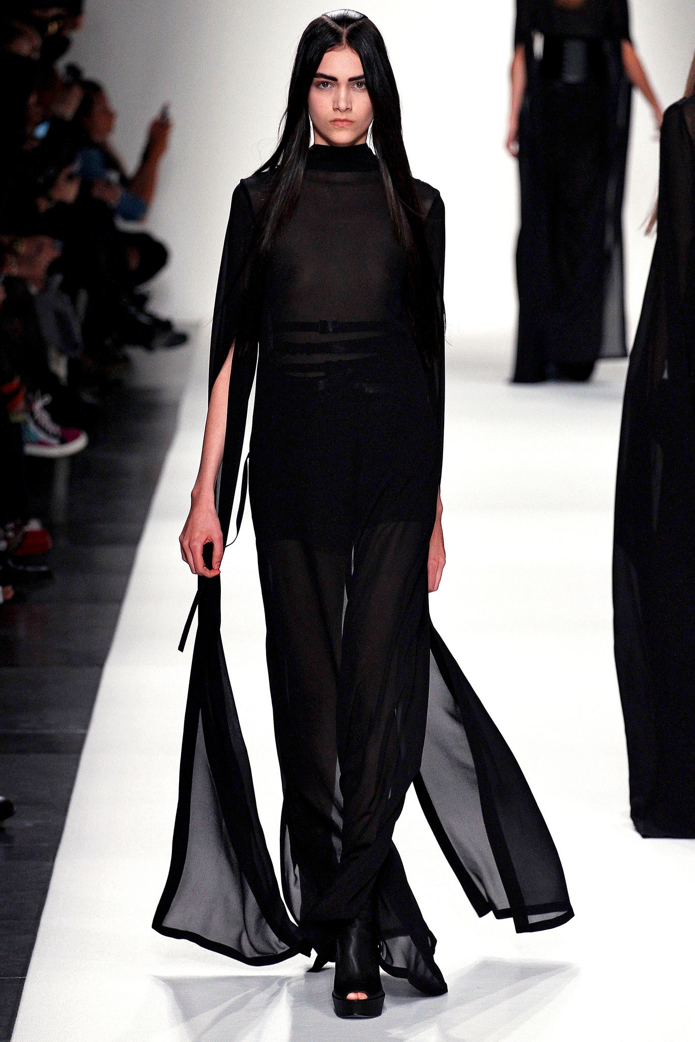 black sheer high-neck dress