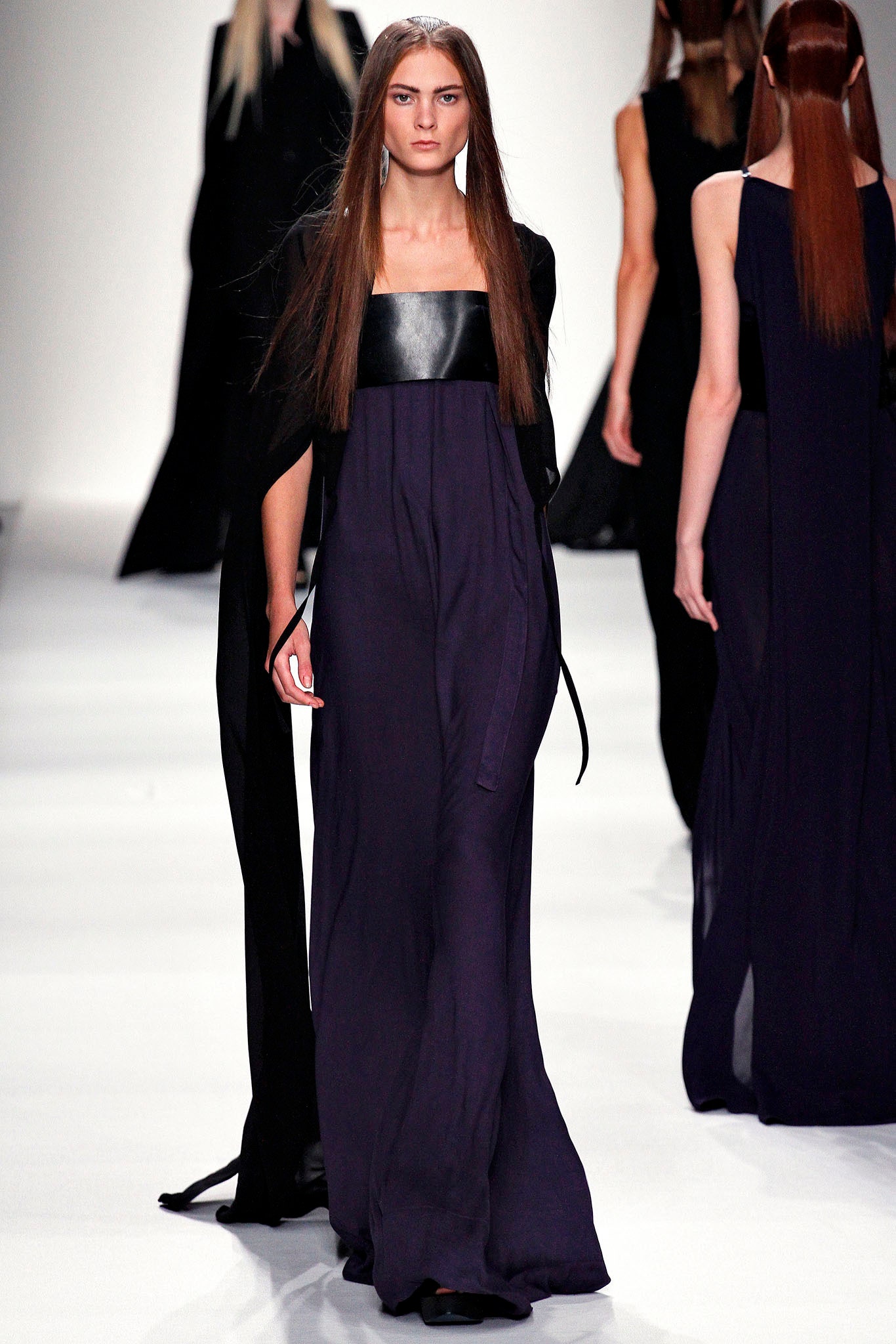 black purple silk gown