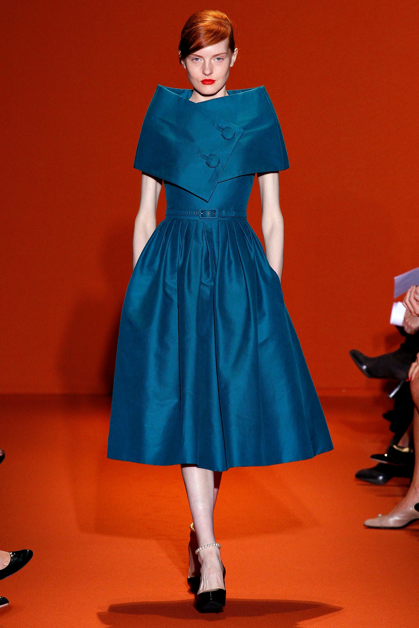 blue silk sleeveless dress