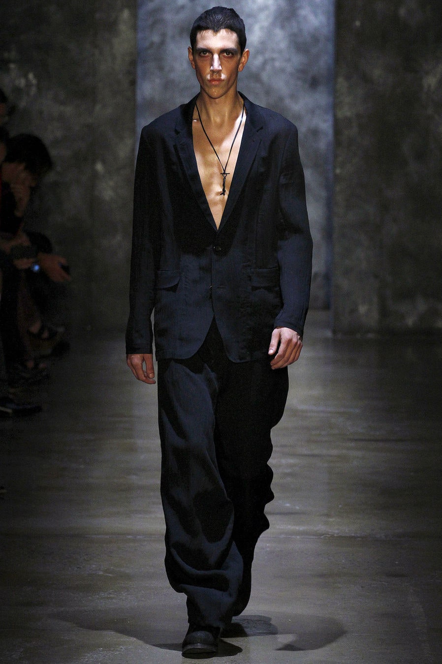 black silk relaxed suit