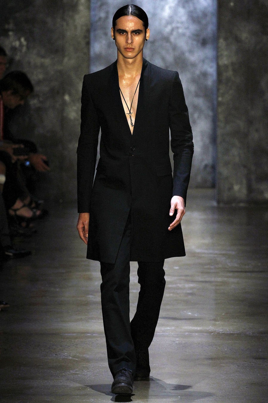 black fitted blazer and pants