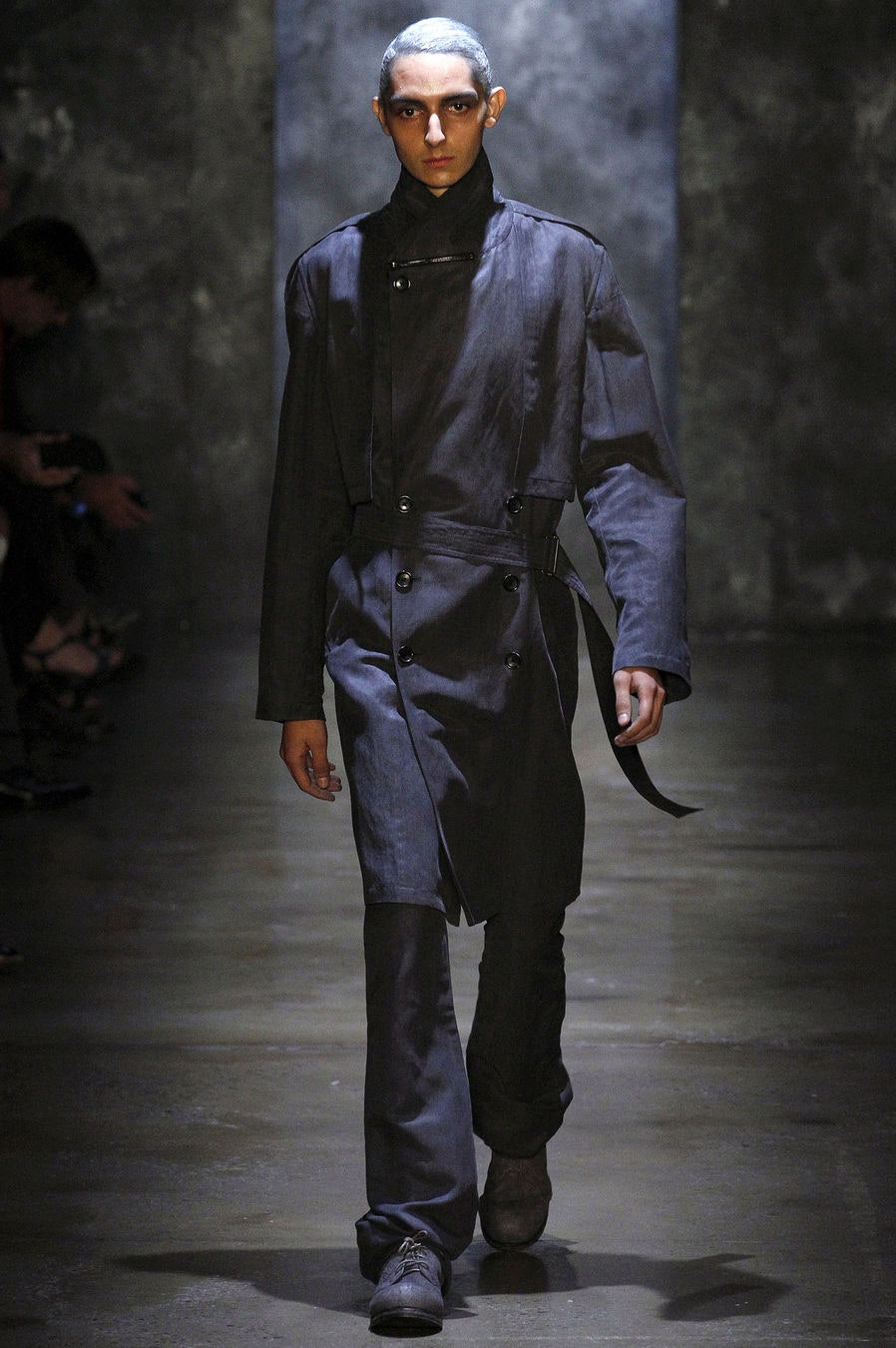 black fitted coat and pants