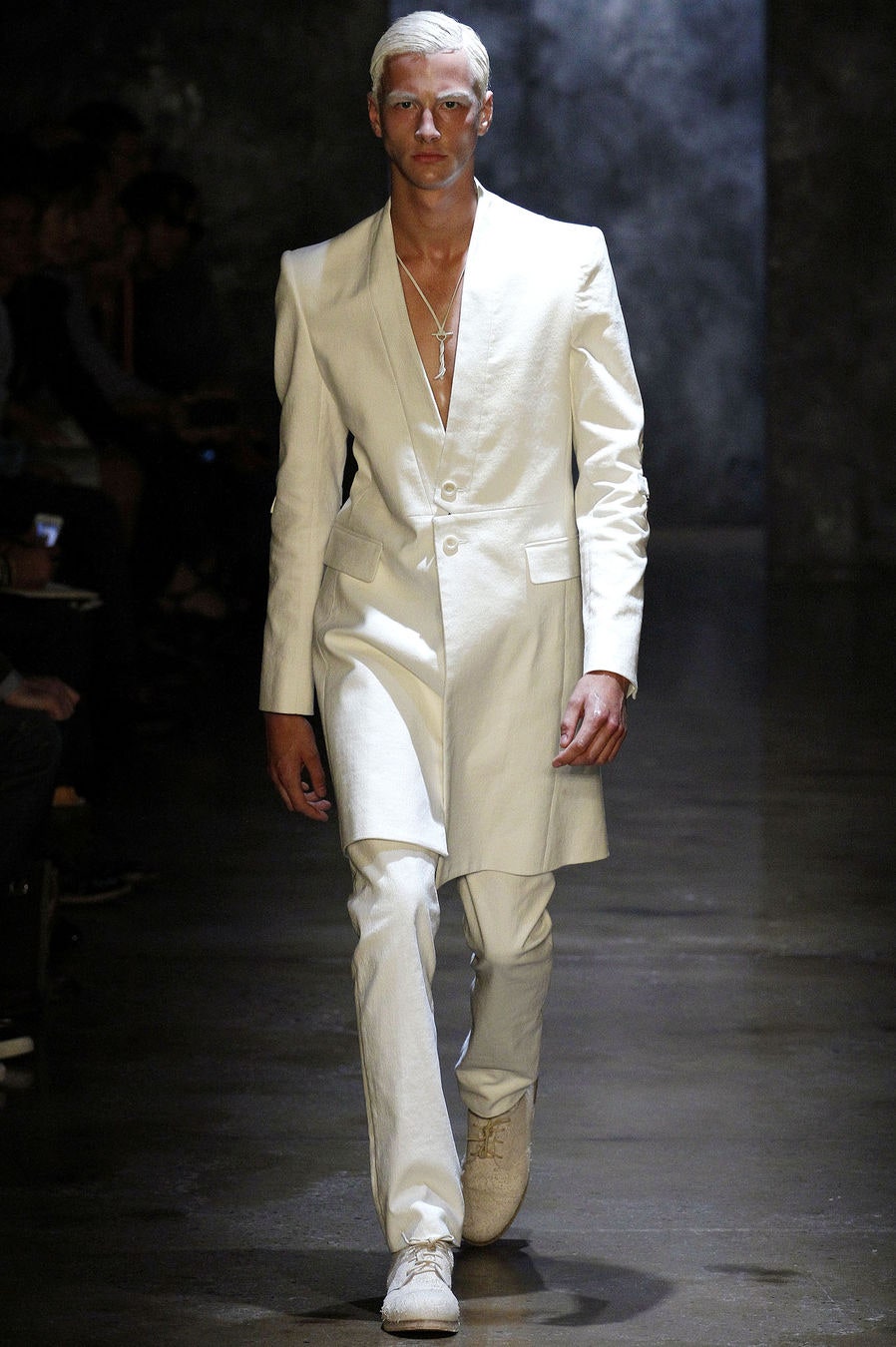 white tailored suit with shoes