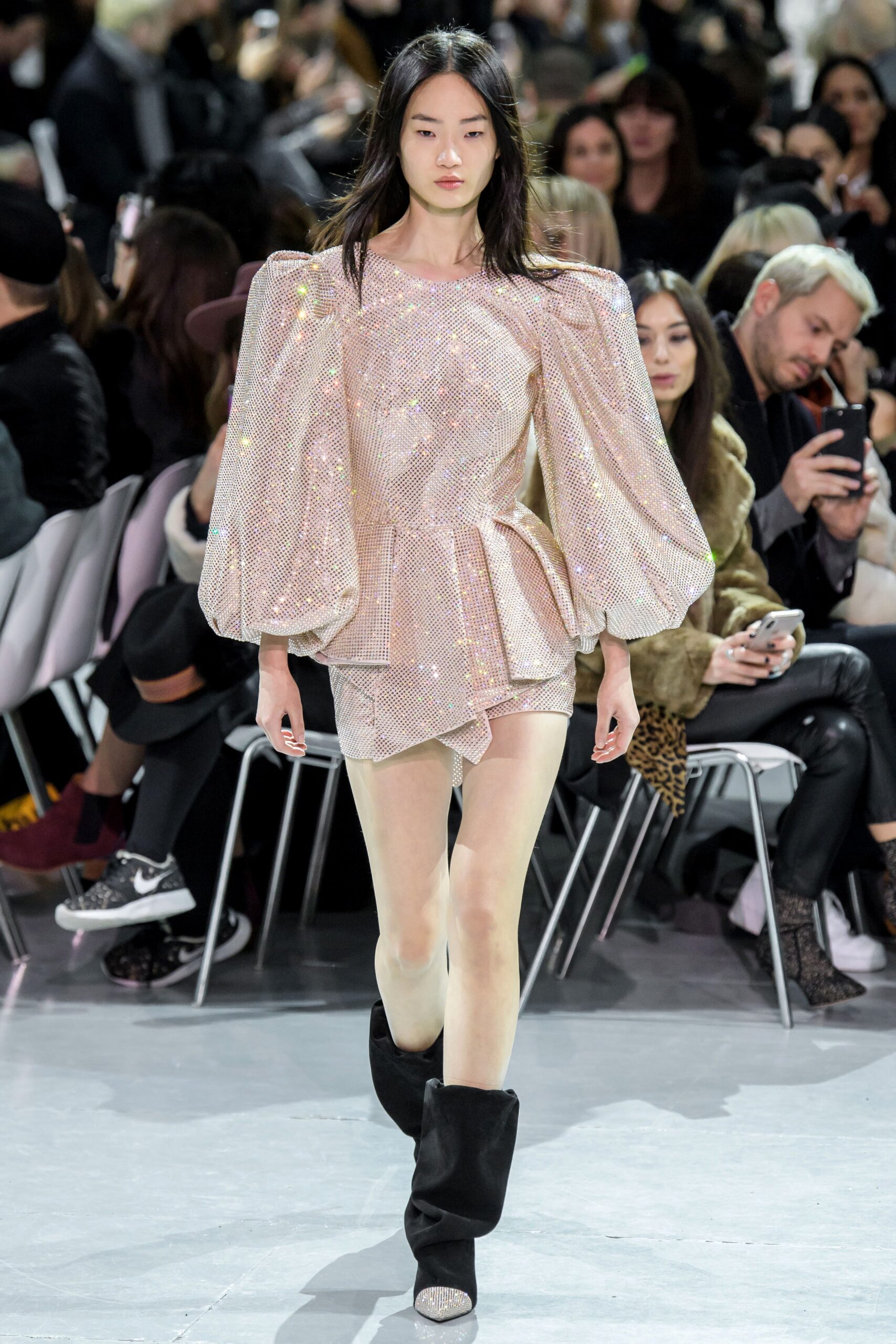 pink embellished mini dress