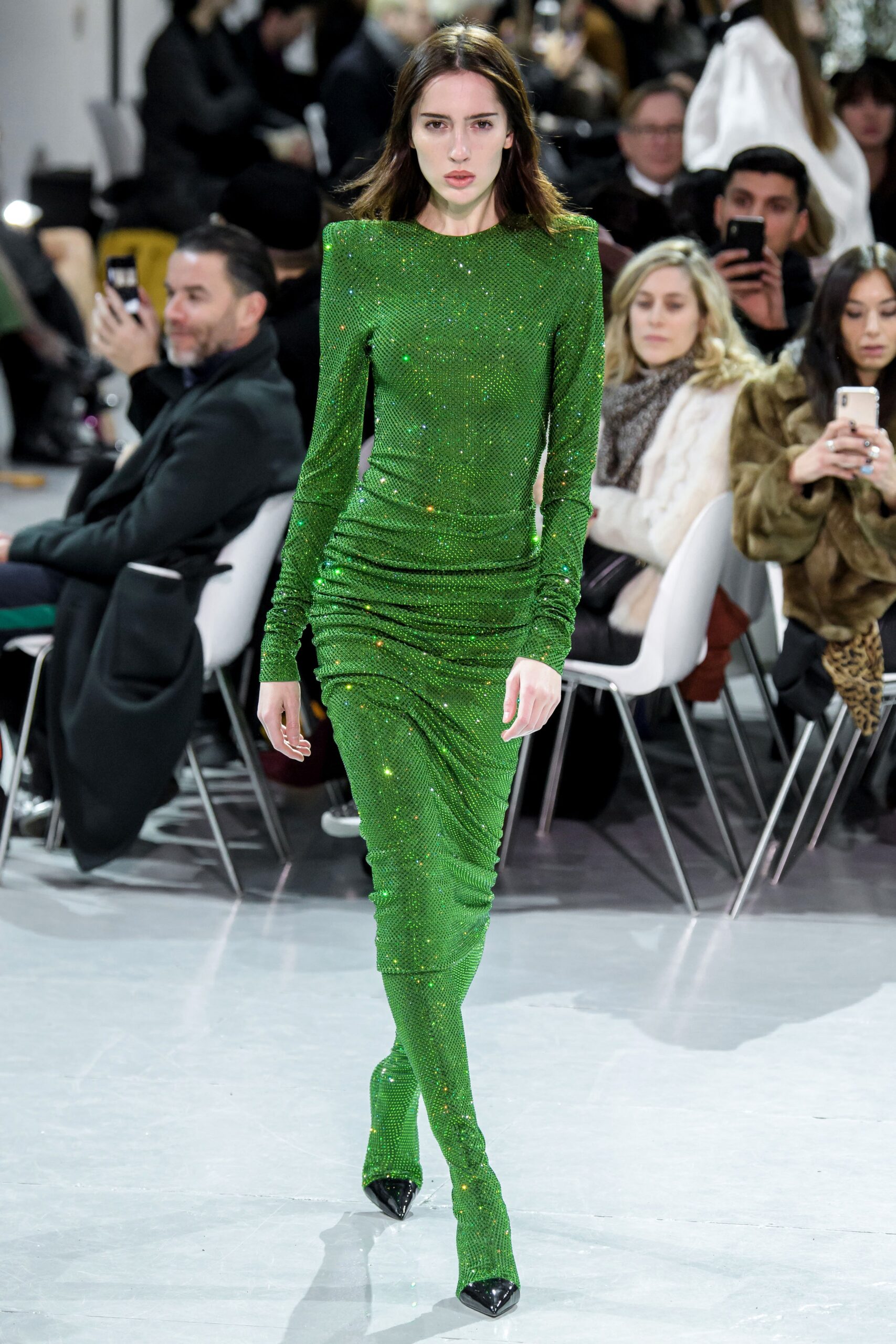 fitted green embellished dress