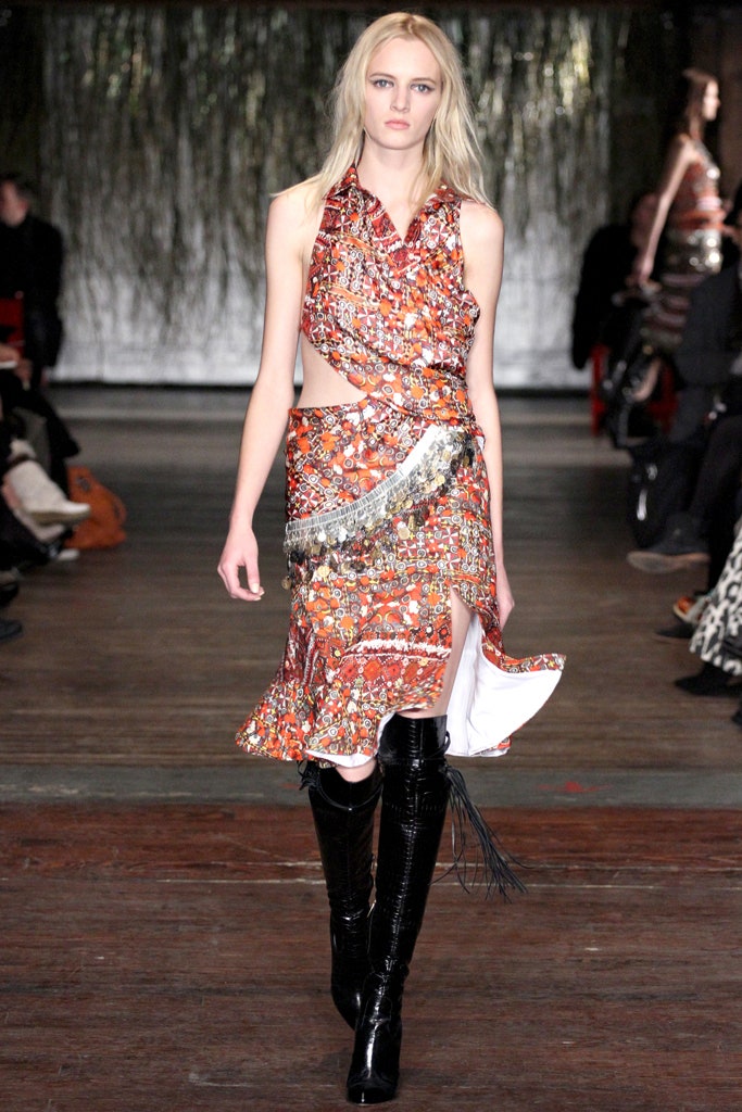 fitted multi-colored silk dress