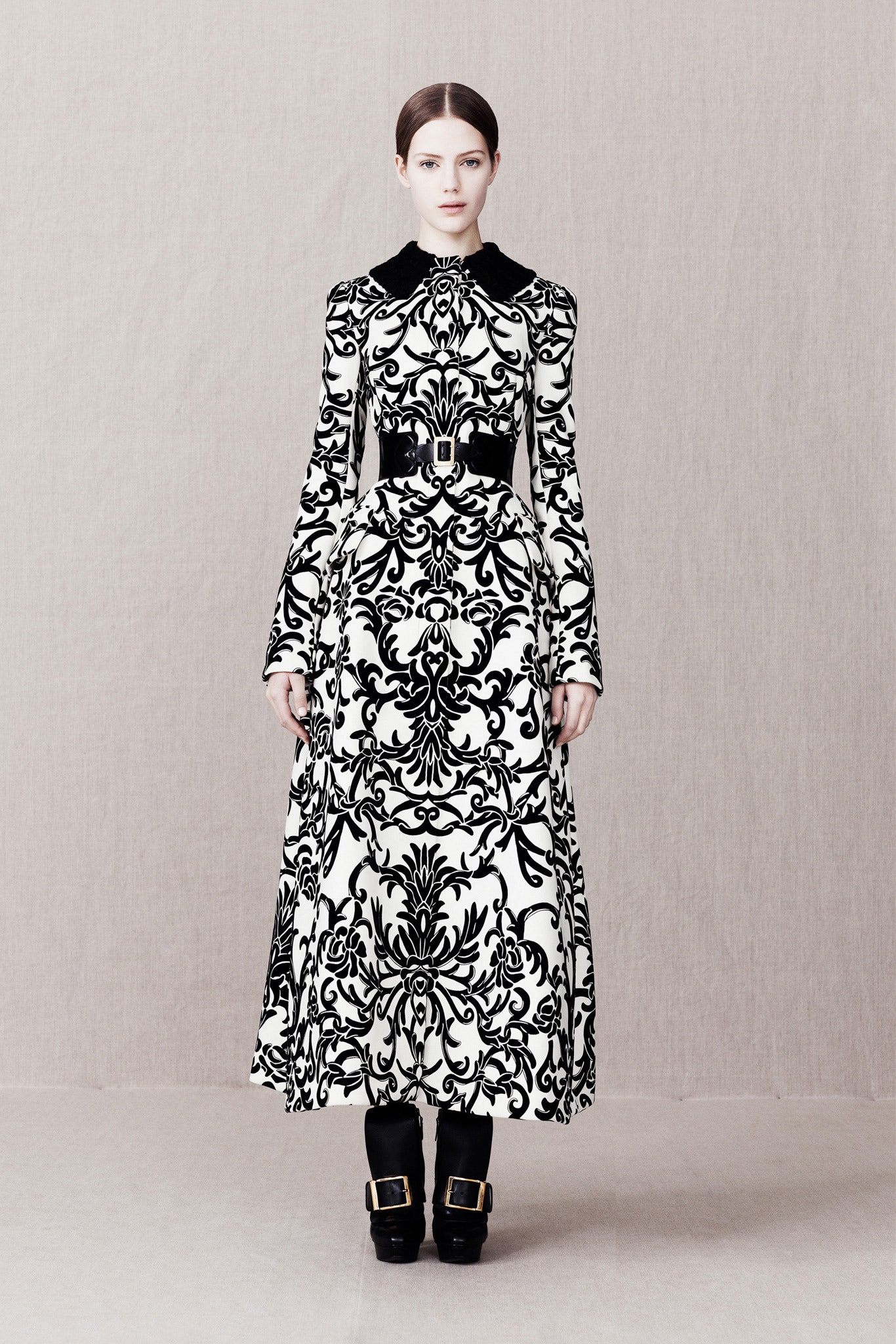 black and white printed maxi dress
