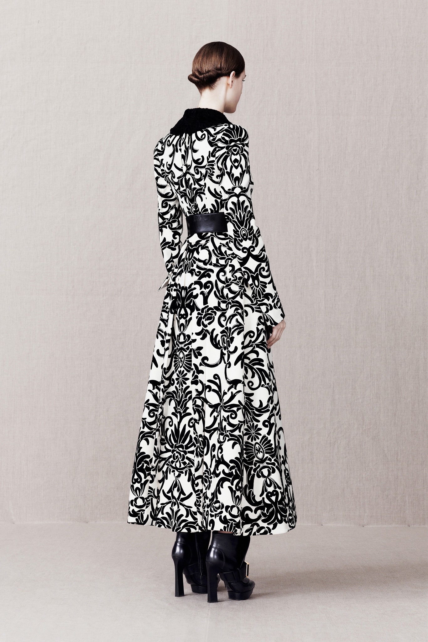 black and white printed maxi dress