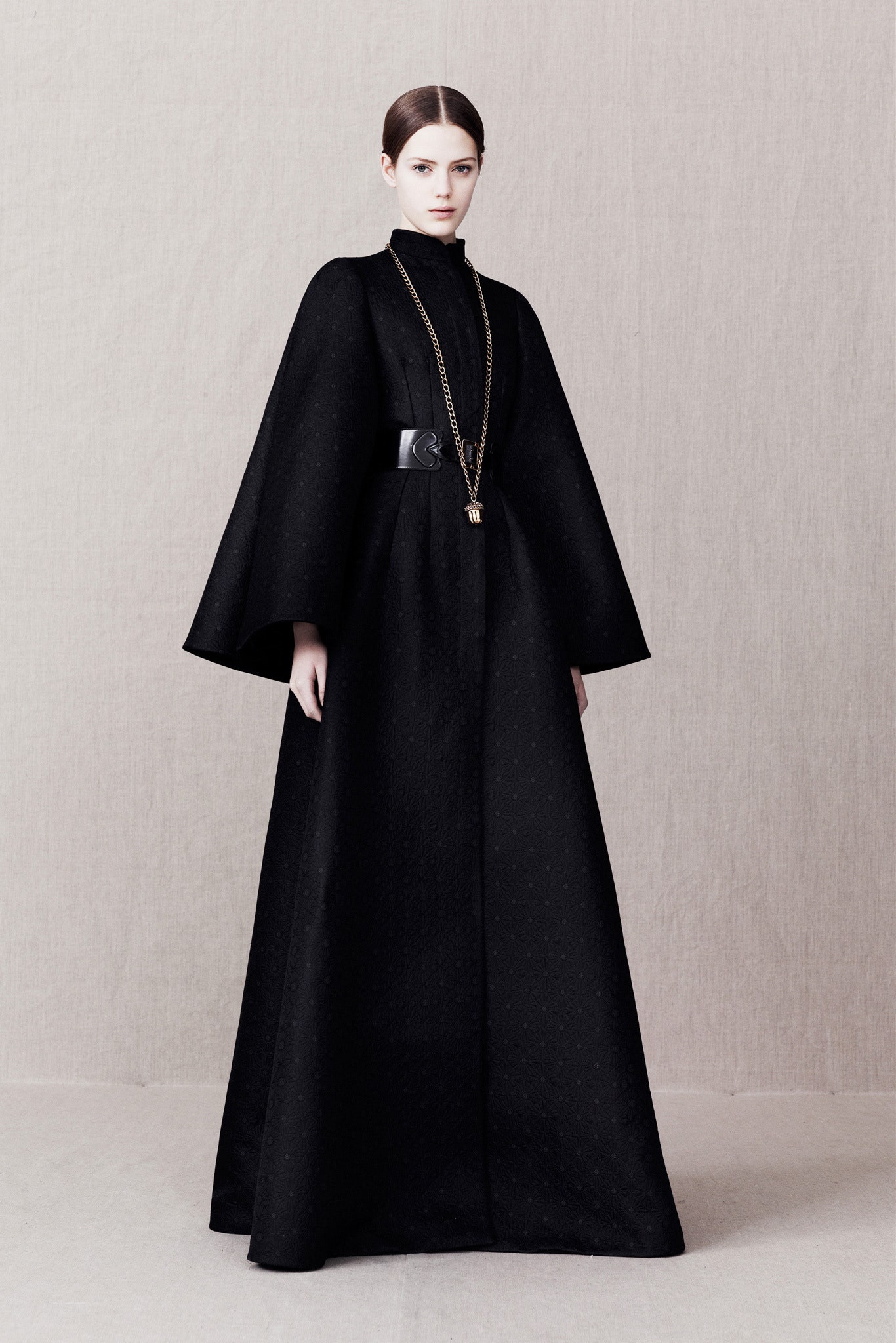 black silk fitted gown