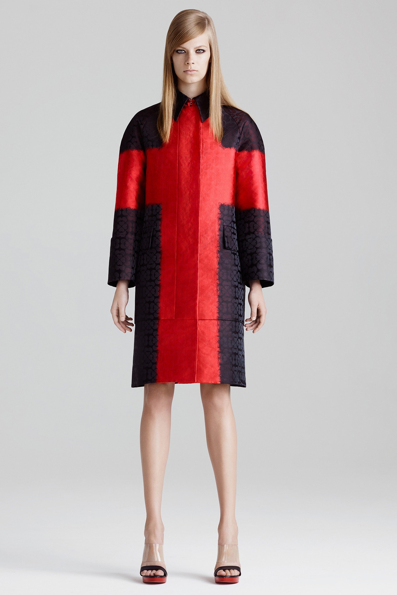 red and black silk coat