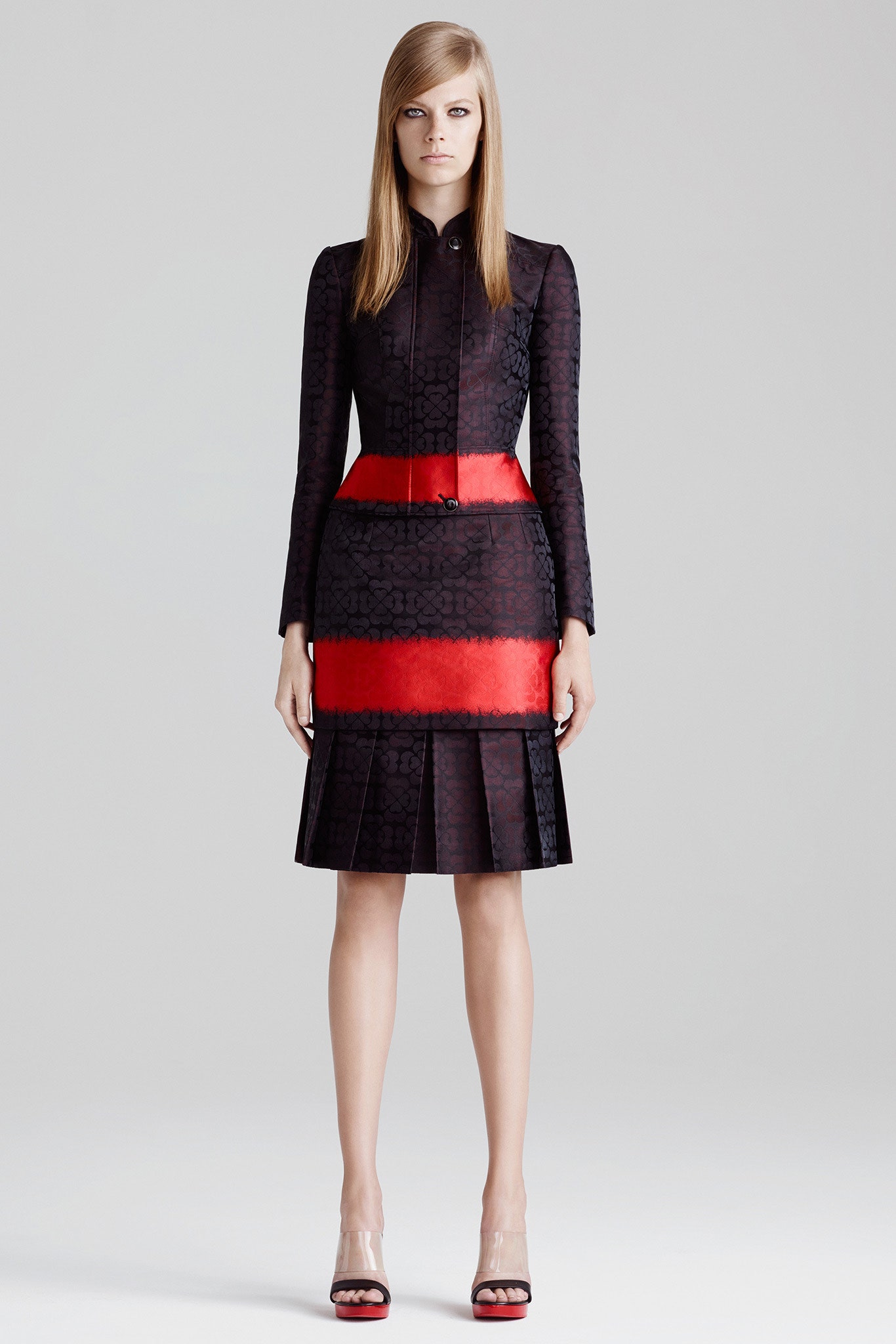 black silk fitted midi dress