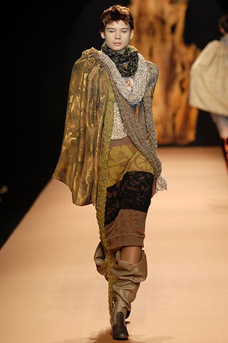 multi-colored fitted dress with scarf