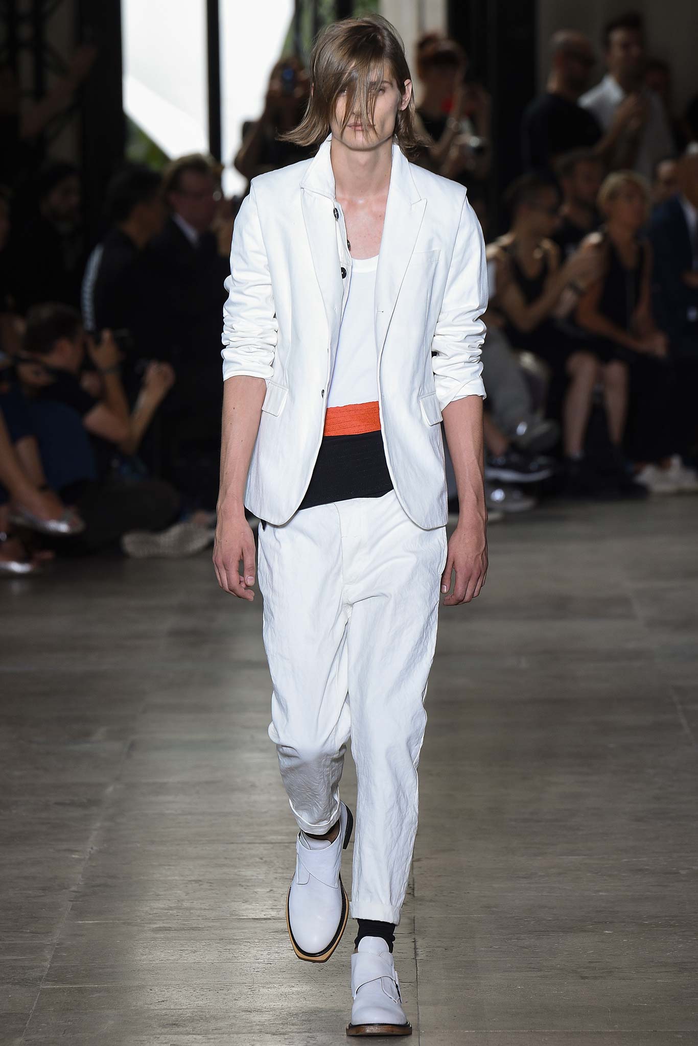 white tailored blazer with tank-top