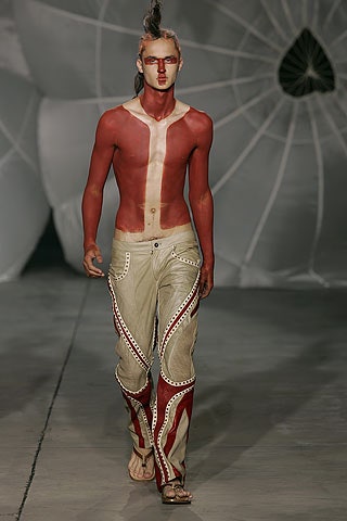 beige and red fitted pants