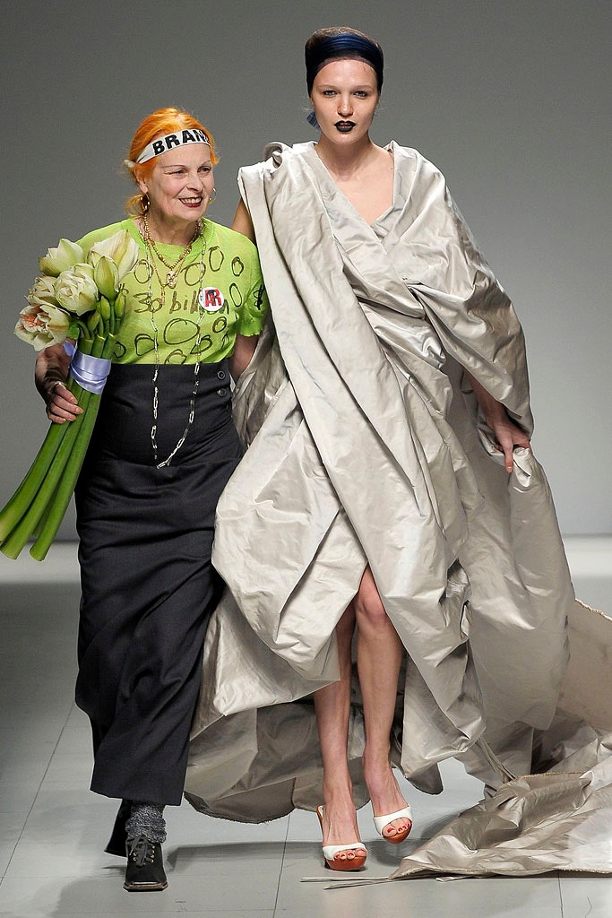 silver silk draped gown