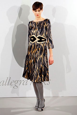 black and gold printed midi dress