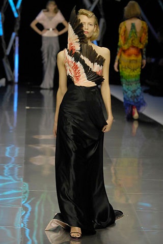 black silk sleeveless gown