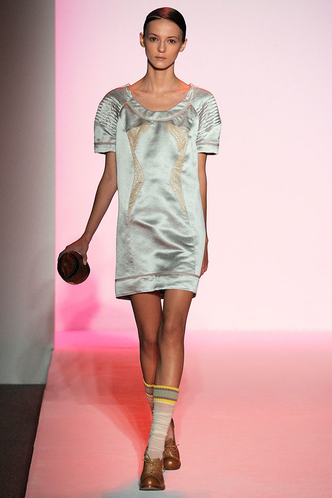 silver satin fitted dress