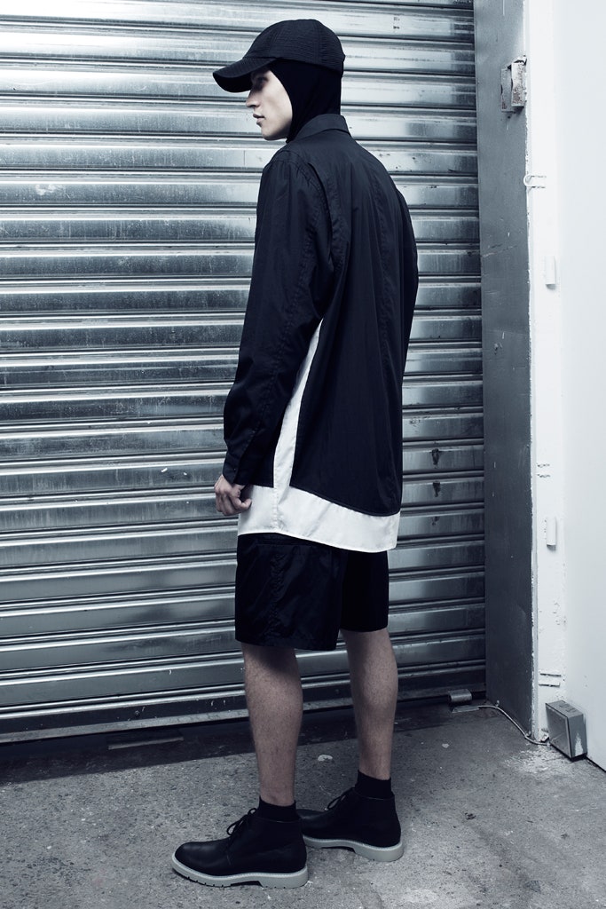 black and white relaxed jacket with shorts