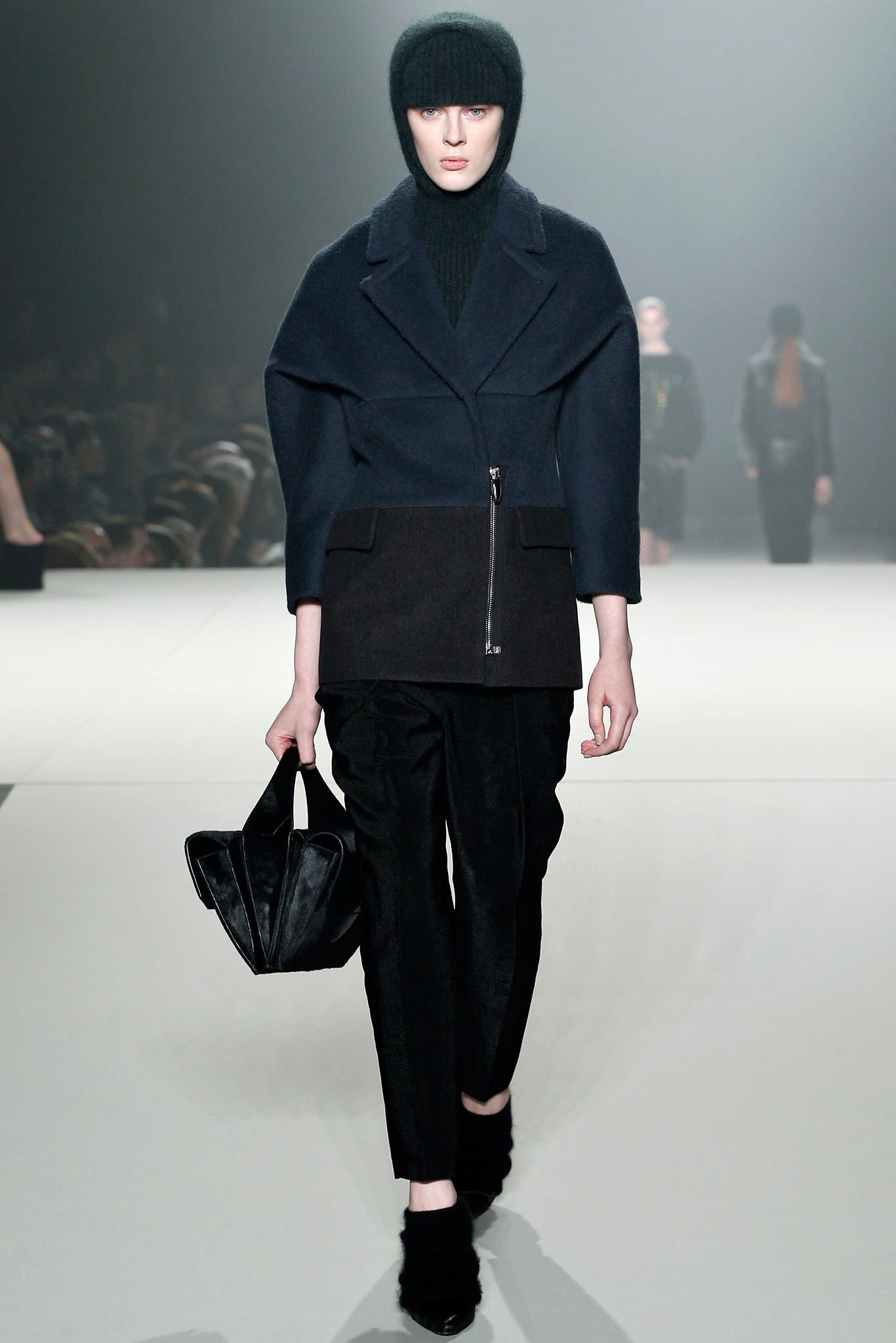 black wool jacket with turtleneck