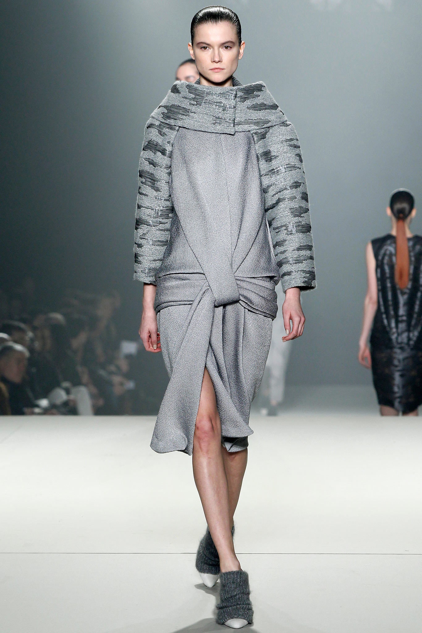 gray relaxed wool dress