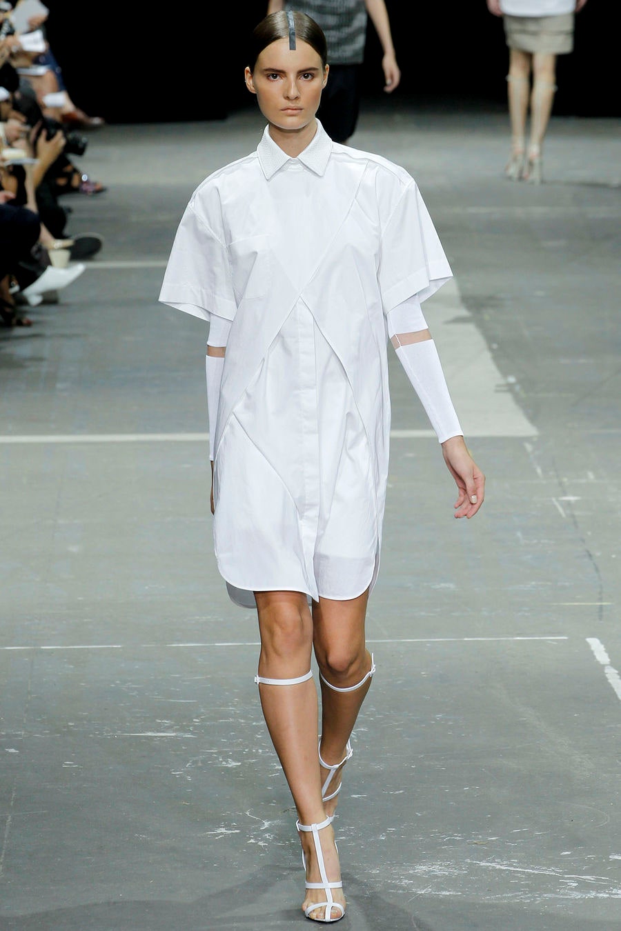 white relaxed shirt-dress