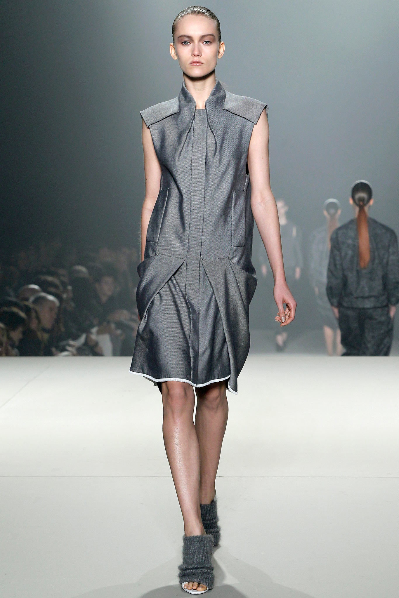 gray relaxed sleeveless dress