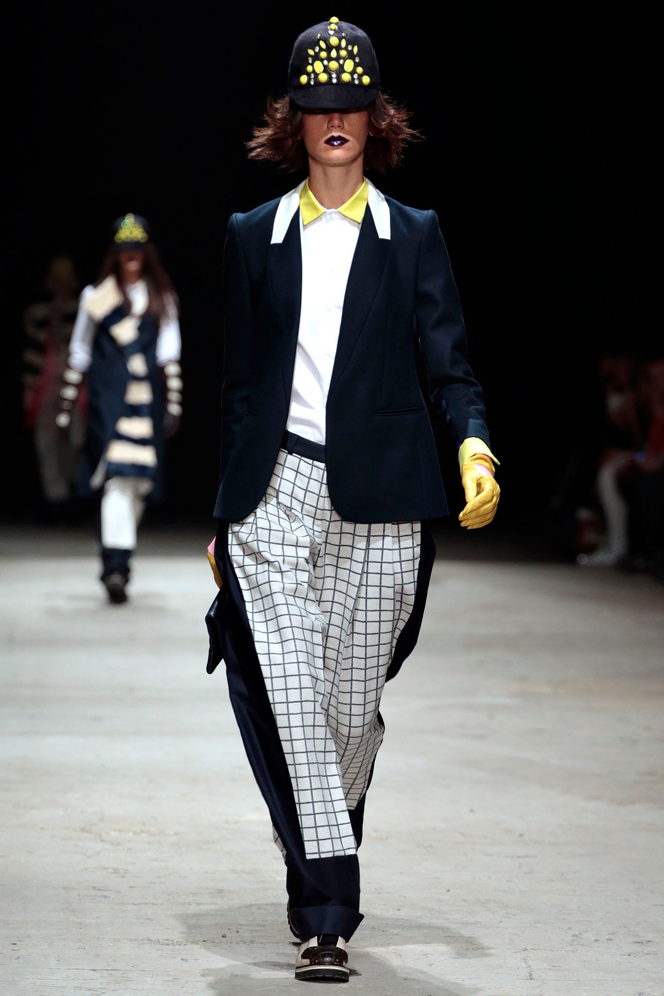 black tailored blazer with white shirt